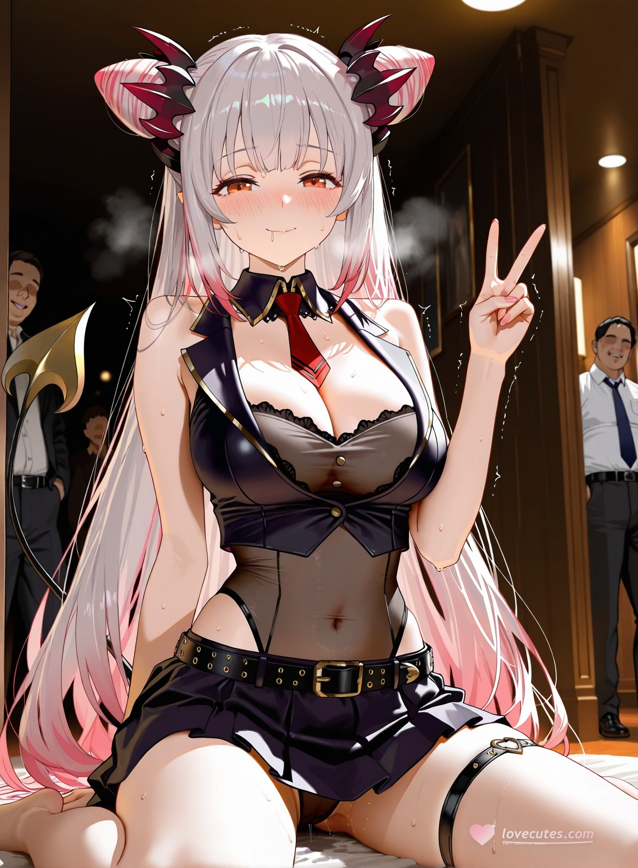 AI Generated Anime Girl - Virtual YouTuber Parta Suou：黑丝紧身衣露穴 261P
