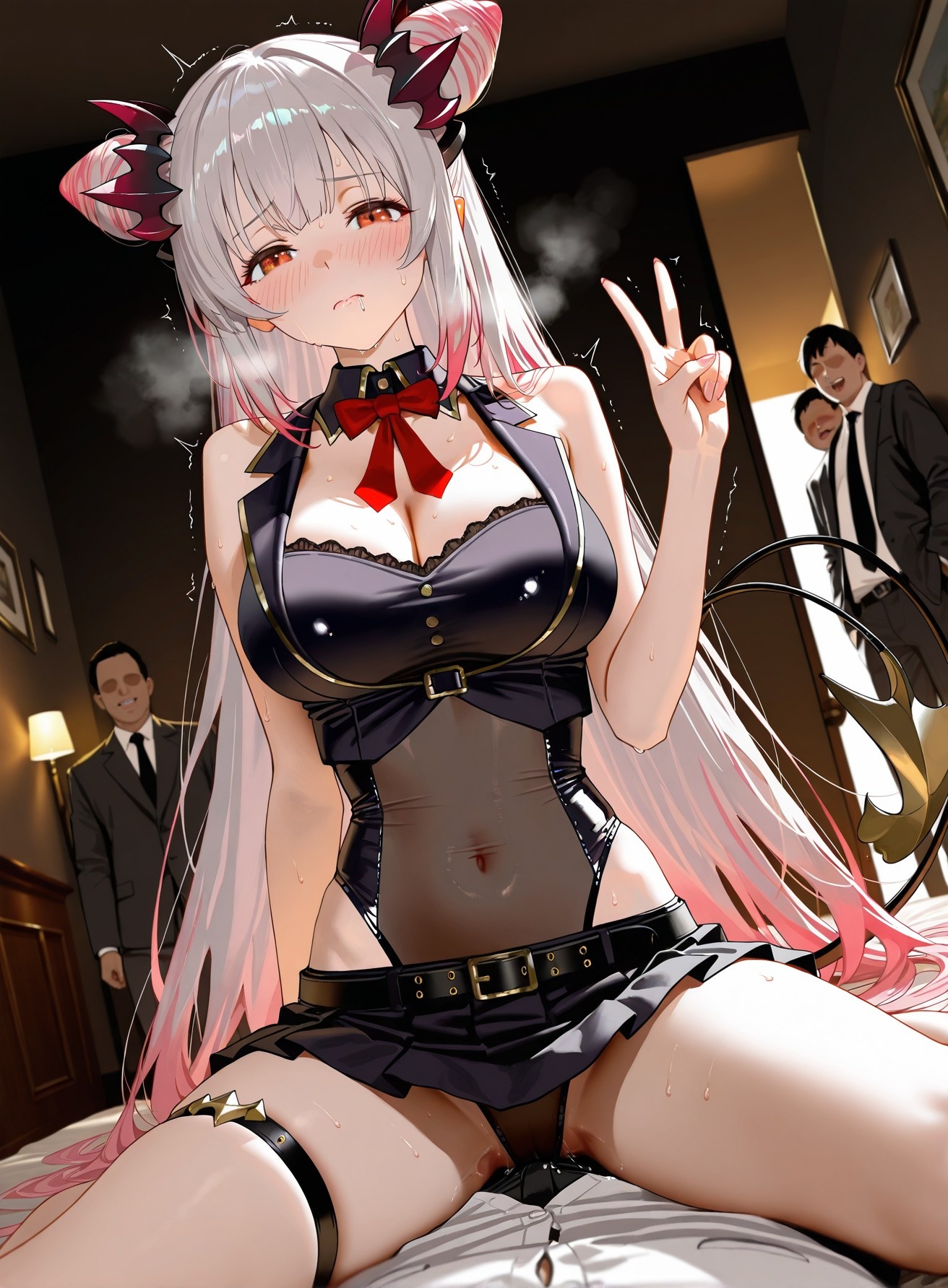 AI Generated Anime Girl - Virtual YouTuber Parta Suou：黑丝紧身衣露穴 261P