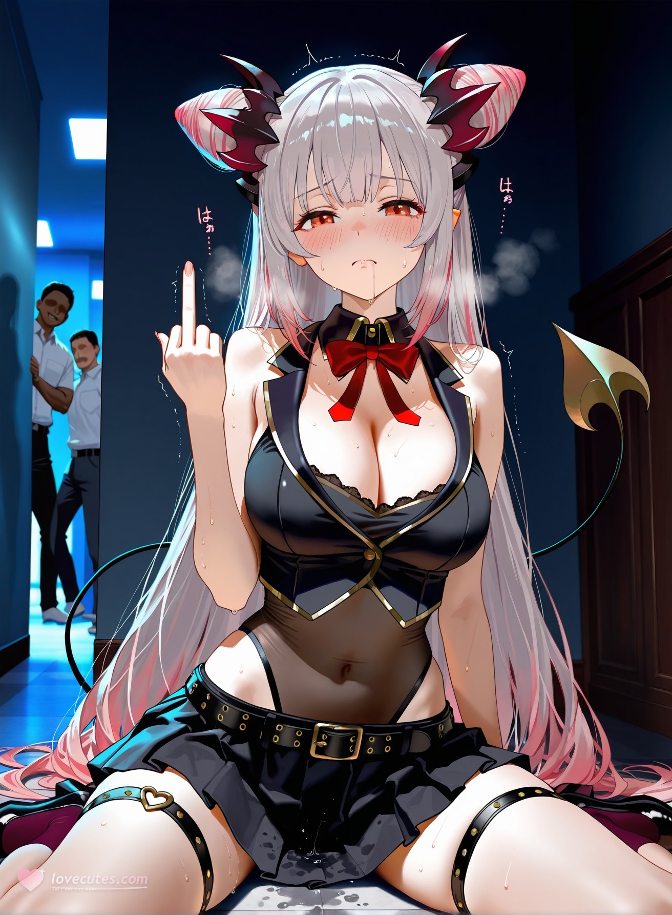 AI Generated Anime Girl - Virtual YouTuber Parta Suou：黑丝紧身衣露穴 261P