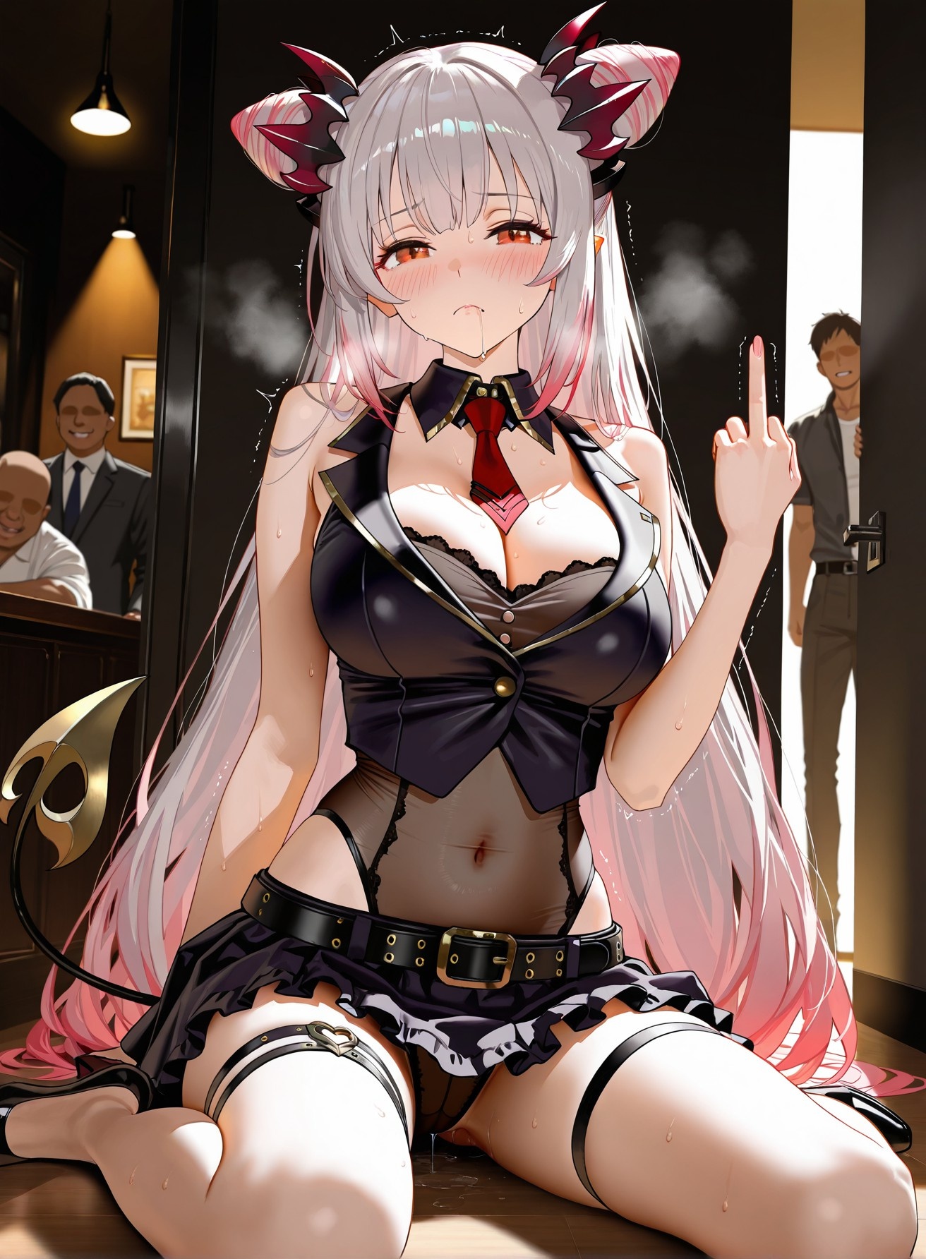 AI Generated Anime Girl - Virtual YouTuber Parta Suou：黑丝紧身衣露穴 261P