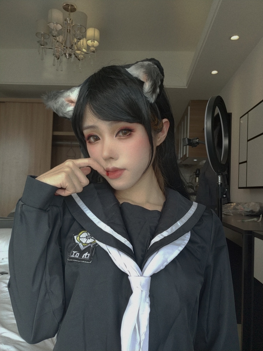 '[私房] Titanium TiTi - Chó Cưng: Tự Sướng Với Đồng Phục Tai Thú, Lộ Điểm Đen 78P9V'