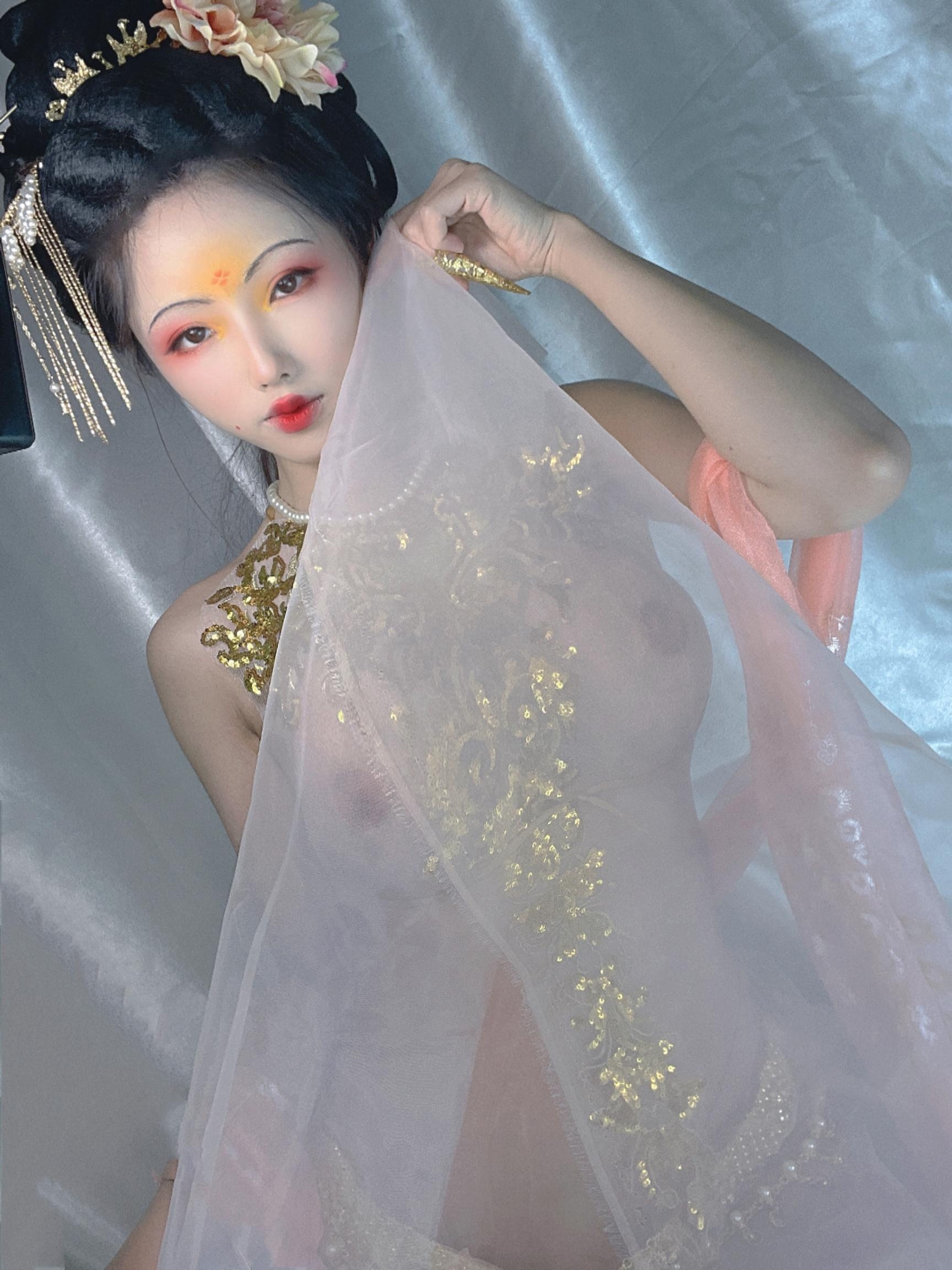 [Private Collection] Titanium Alloy TiTi - Imperial Concubine: Blush Pink Sheer Semi-Nude Beauty in Ancient Style 32P