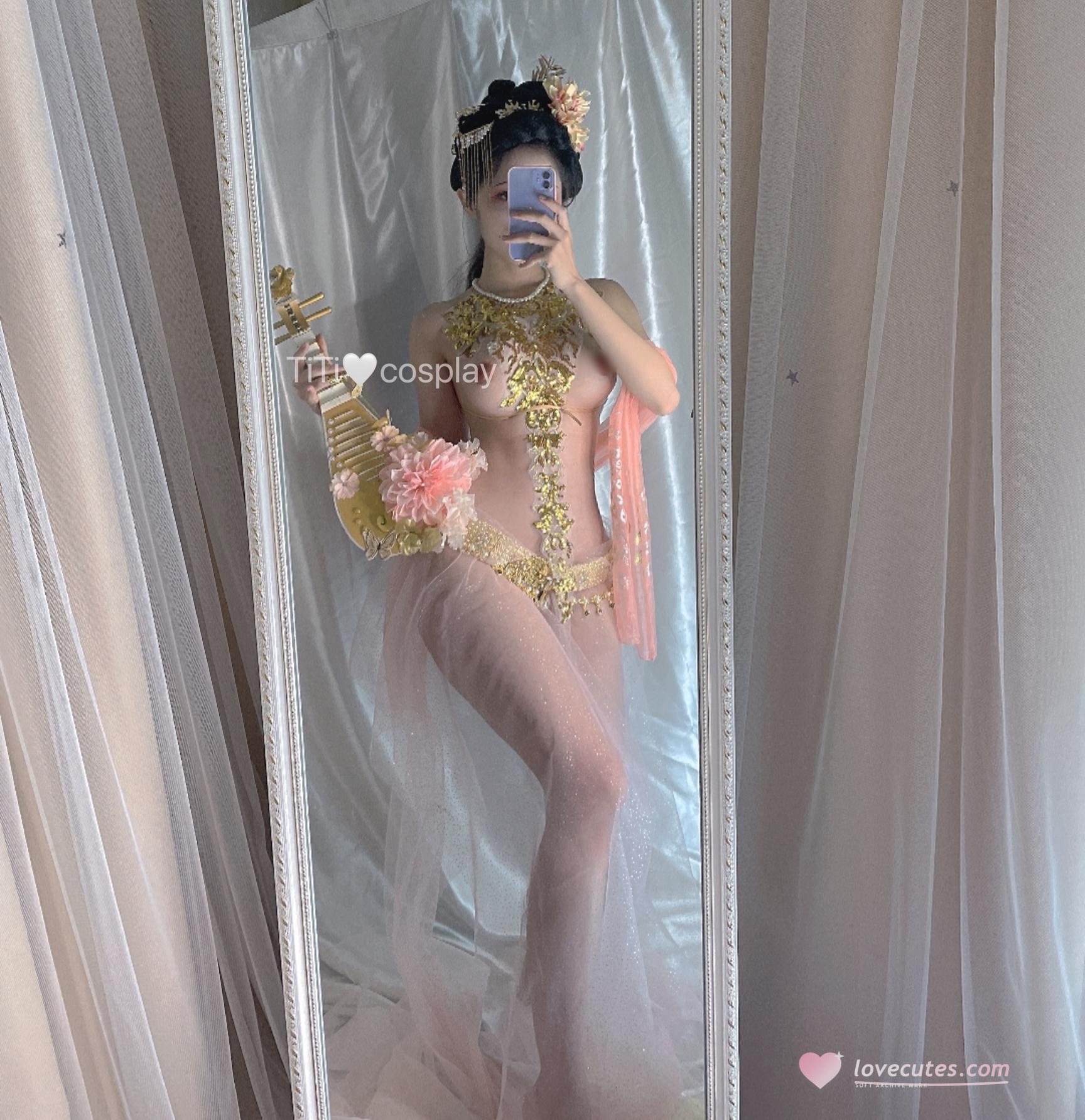 [Private Collection] Titanium Alloy TiTi - Imperial Concubine: Blush Pink Sheer Semi-Nude Beauty in Ancient Style 32P