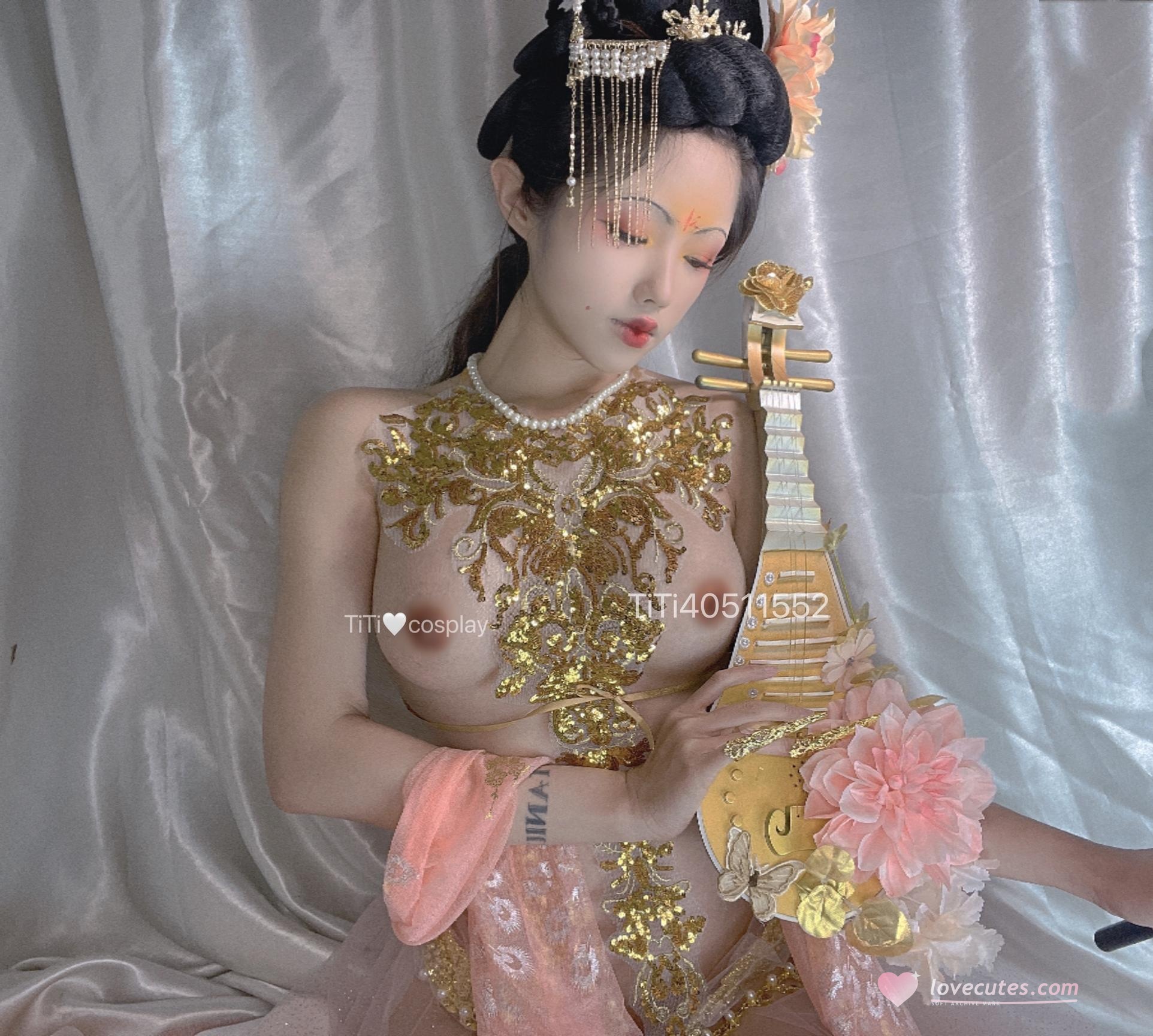 [Private Collection] Titanium Alloy TiTi - Imperial Concubine: Blush Pink Sheer Semi-Nude Beauty in Ancient Style 32P