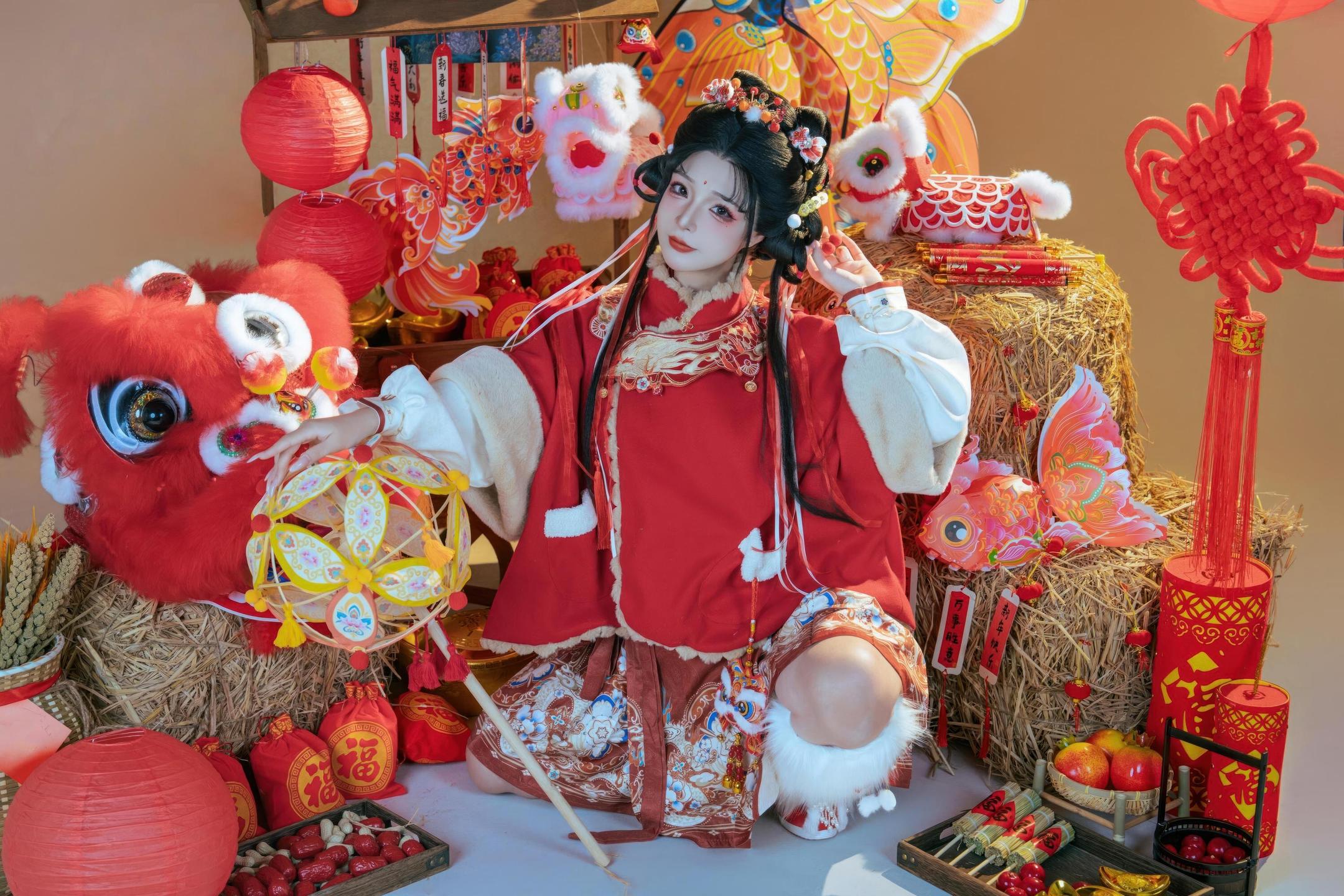 [私房] yuuhui玉汇 - 2026新春特辑 醒狮少女：新春醒狮贴纸遮点 大尺度 131P2V
