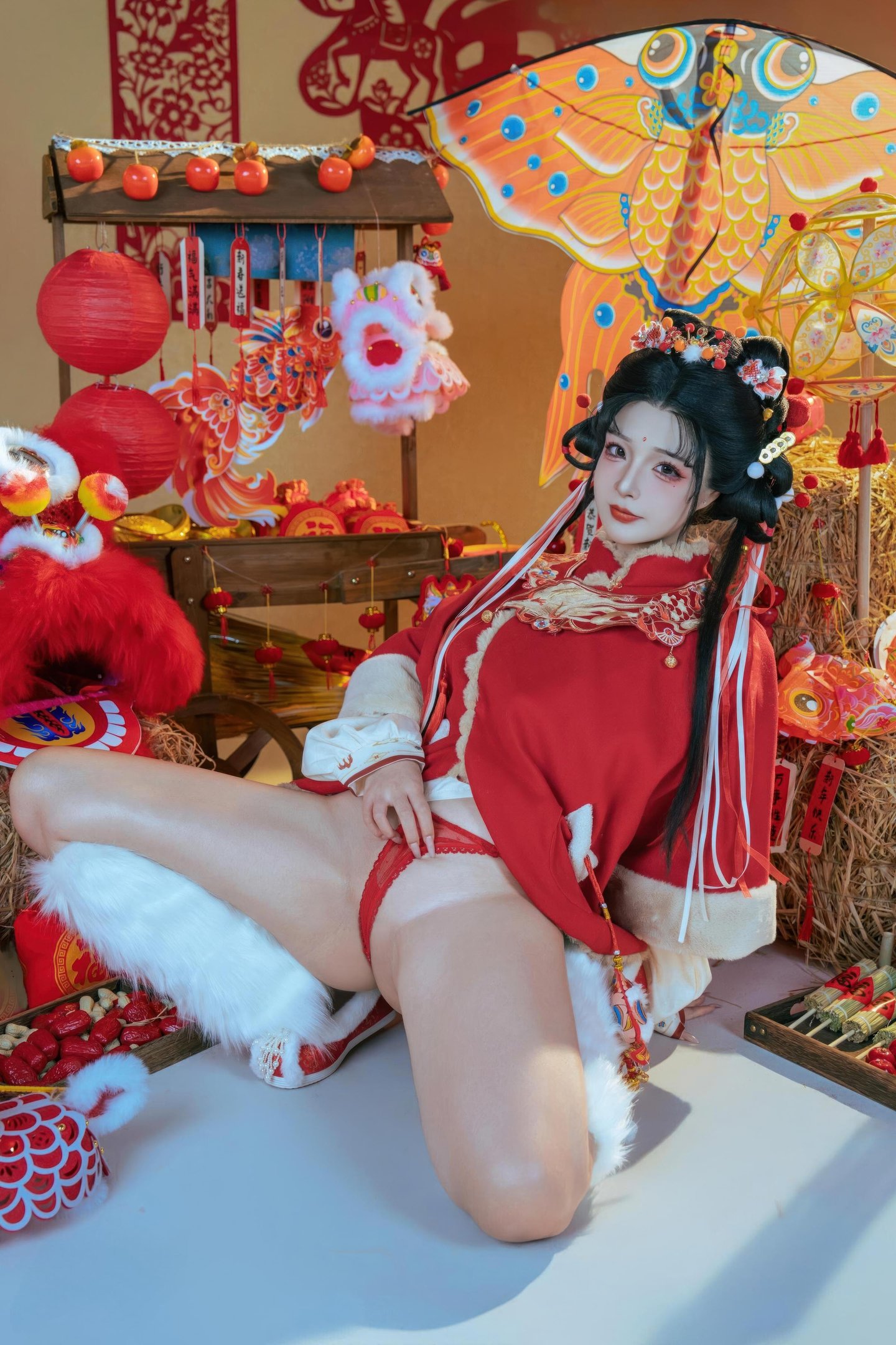 [私房] yuuhui玉匯 - 2026新春特輯 醒獅少女：新春醒獅貼紙遮點 大尺度 131P2V