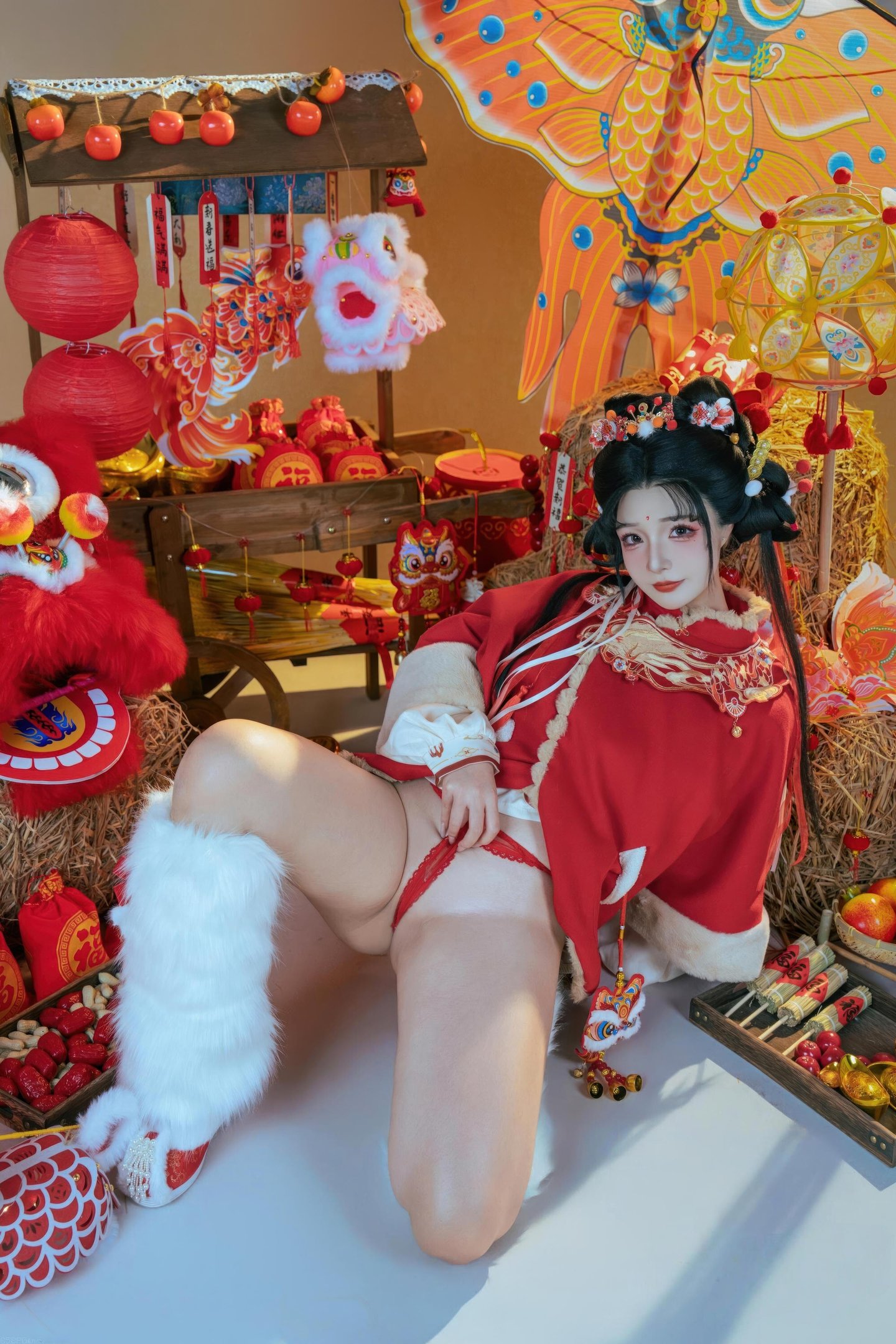 [私房] yuuhui玉匯 - 2026新春特輯 醒獅少女：新春醒獅貼紙遮點 大尺度 131P2V