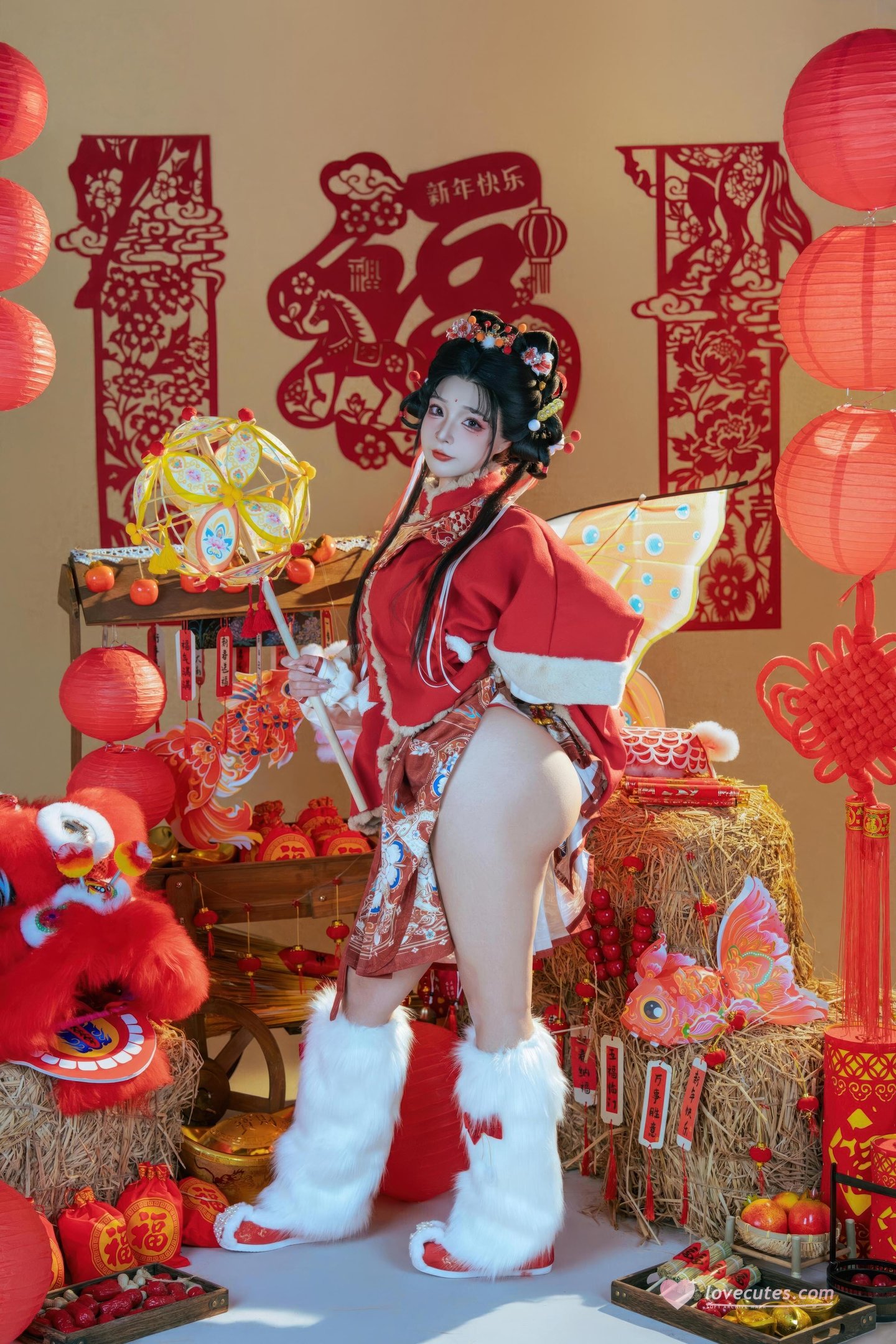 [私房] yuuhui玉匯 - 2026新春特輯 醒獅少女：新春醒獅貼紙遮點 大尺度 131P2V
