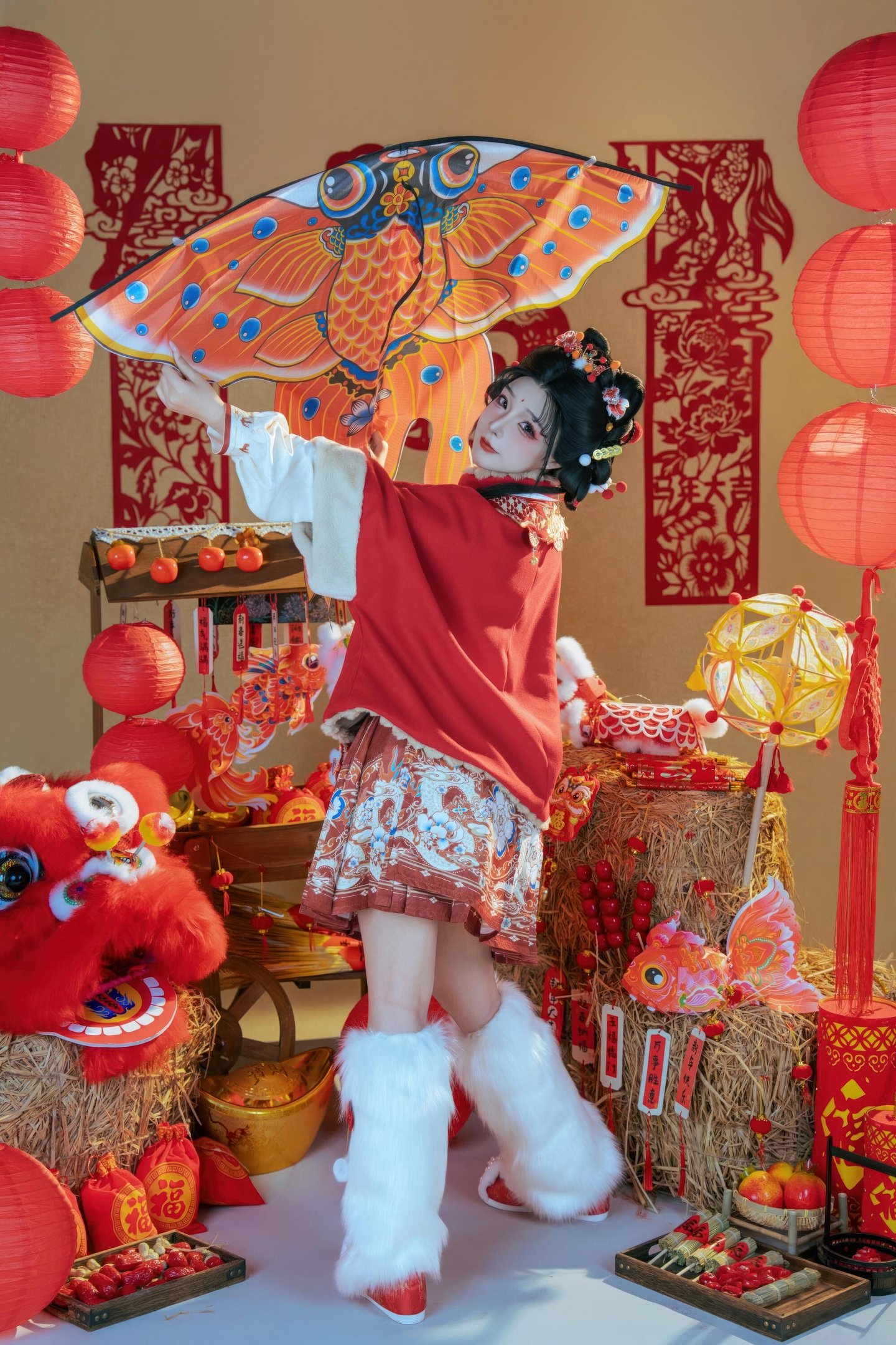 [私房] yuuhui玉汇 - 2026新春特辑 醒狮少女：新春醒狮贴纸遮点 大尺度 131P2V