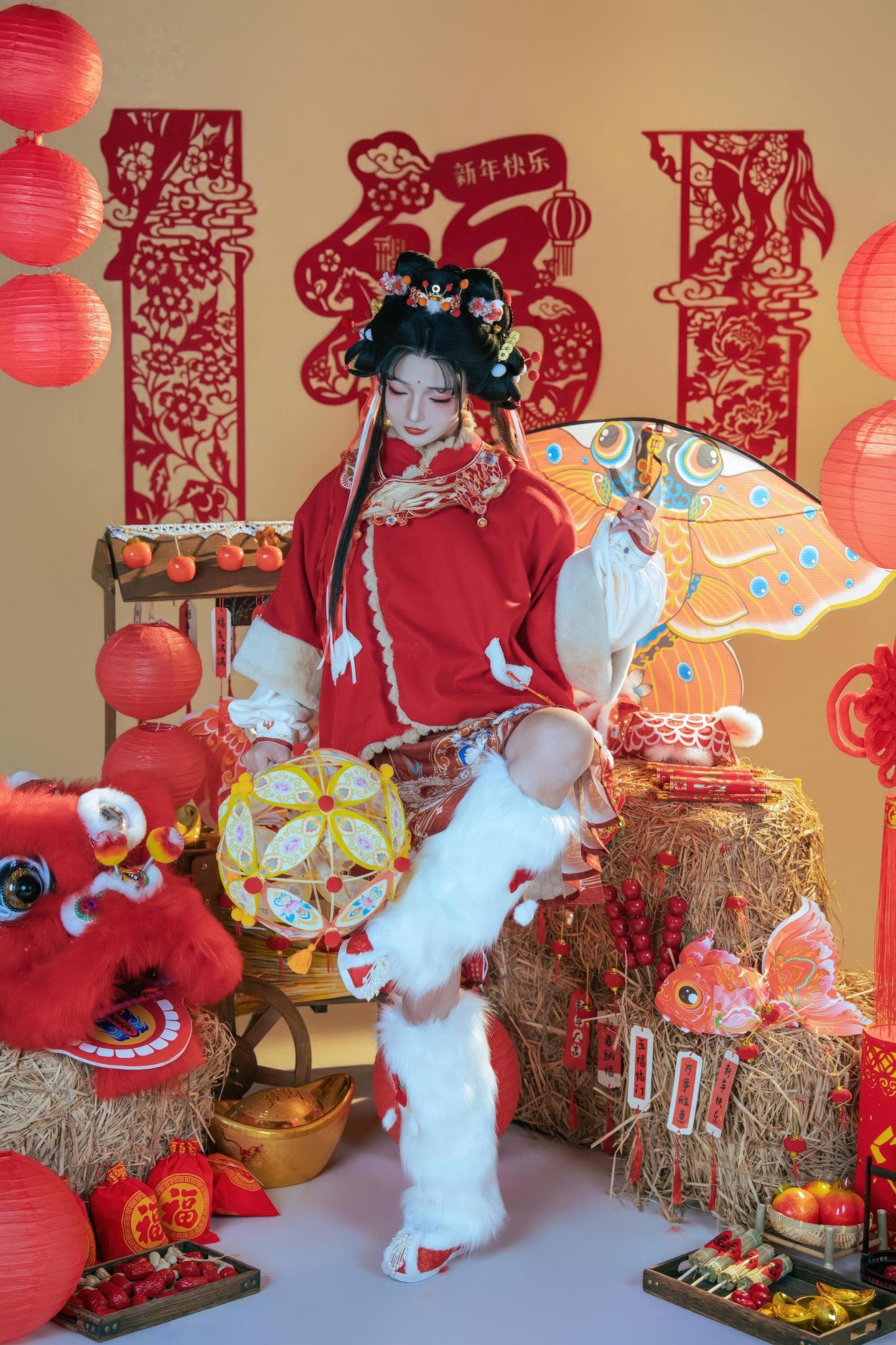 [私房] yuuhui玉汇 - 2026新春特辑 醒狮少女：新春醒狮贴纸遮点 大尺度 131P2V