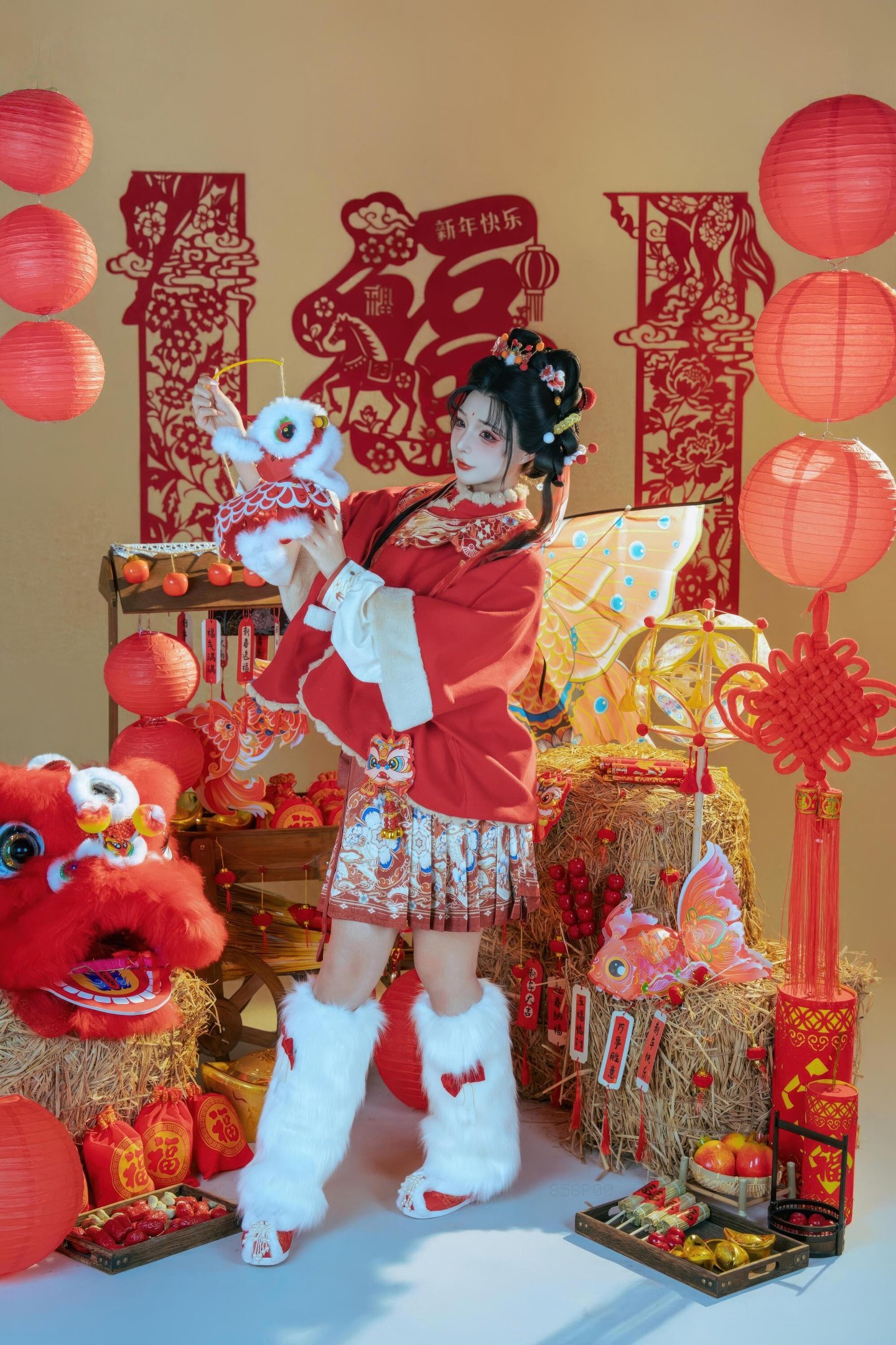 [私房] yuuhui玉汇 - 2026ปีใหม่พิเศษ สาวน้อยมังกรตื่น: สติกเกอร์มังกรตื่นปีใหม่ ขนาดใหญ่ 131P2V