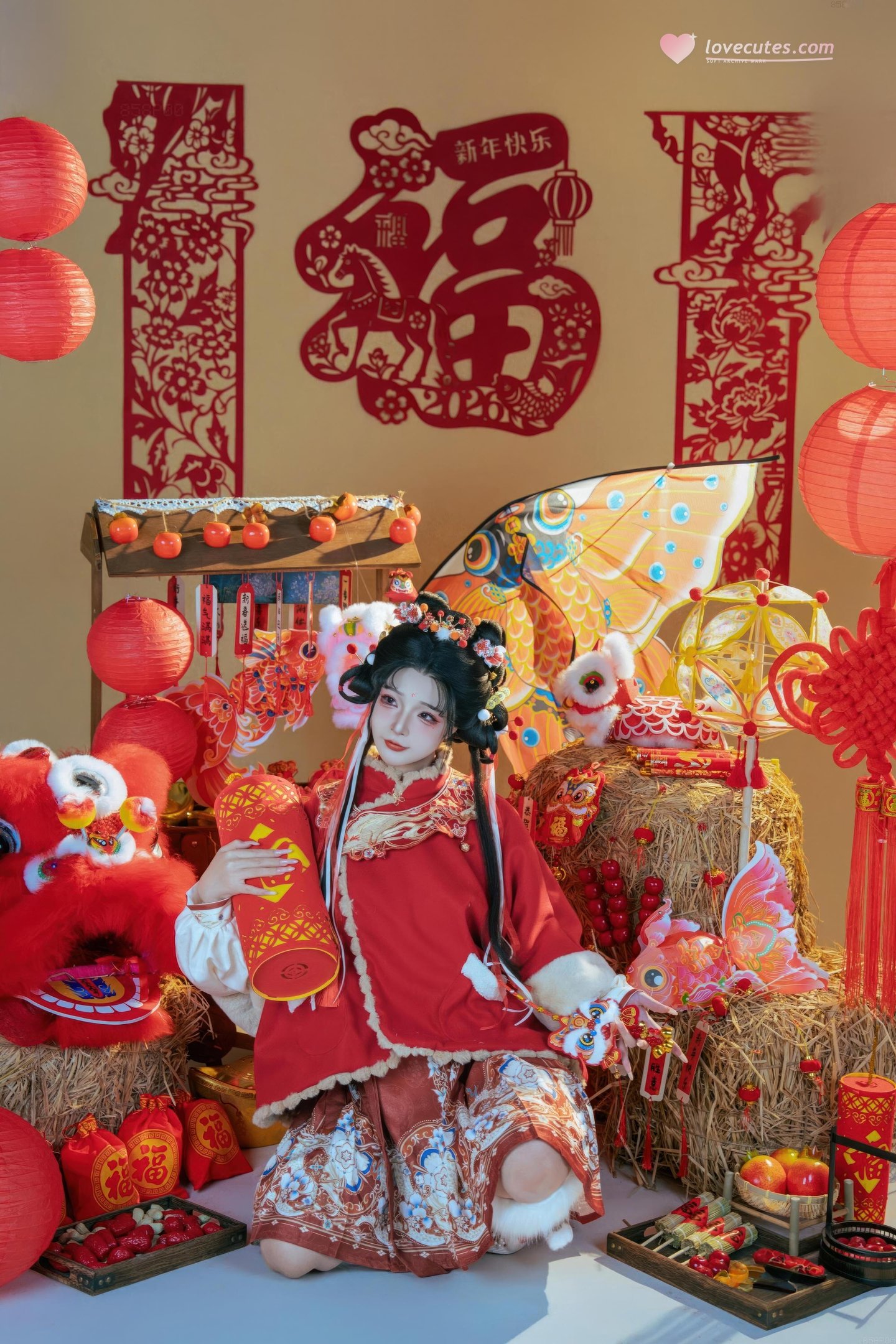 [私房] yuuhui玉汇 - 2026新春特辑 醒狮少女：新春醒狮贴纸遮点 大尺度 131P2V