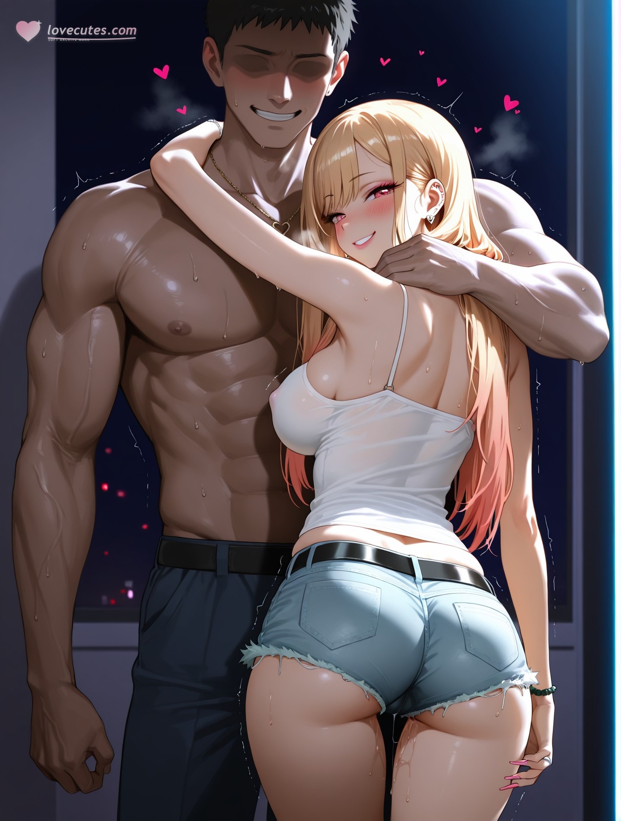AI生成的動漫女孩 - 更衣人偶墜入愛河 喜多川海夢 NTR：蕾絲內衣緊身衣露穴 190P