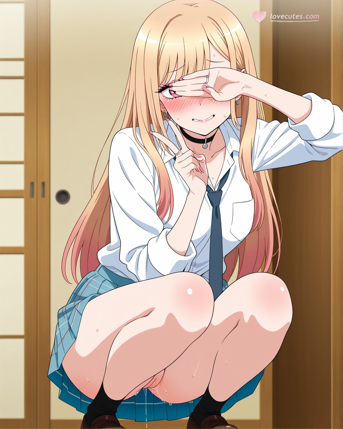 AI Generated Anime Girl - 更衣人偶坠入爱河 喜多川海梦 Vol.3：学生装紧身衣露穴 226P