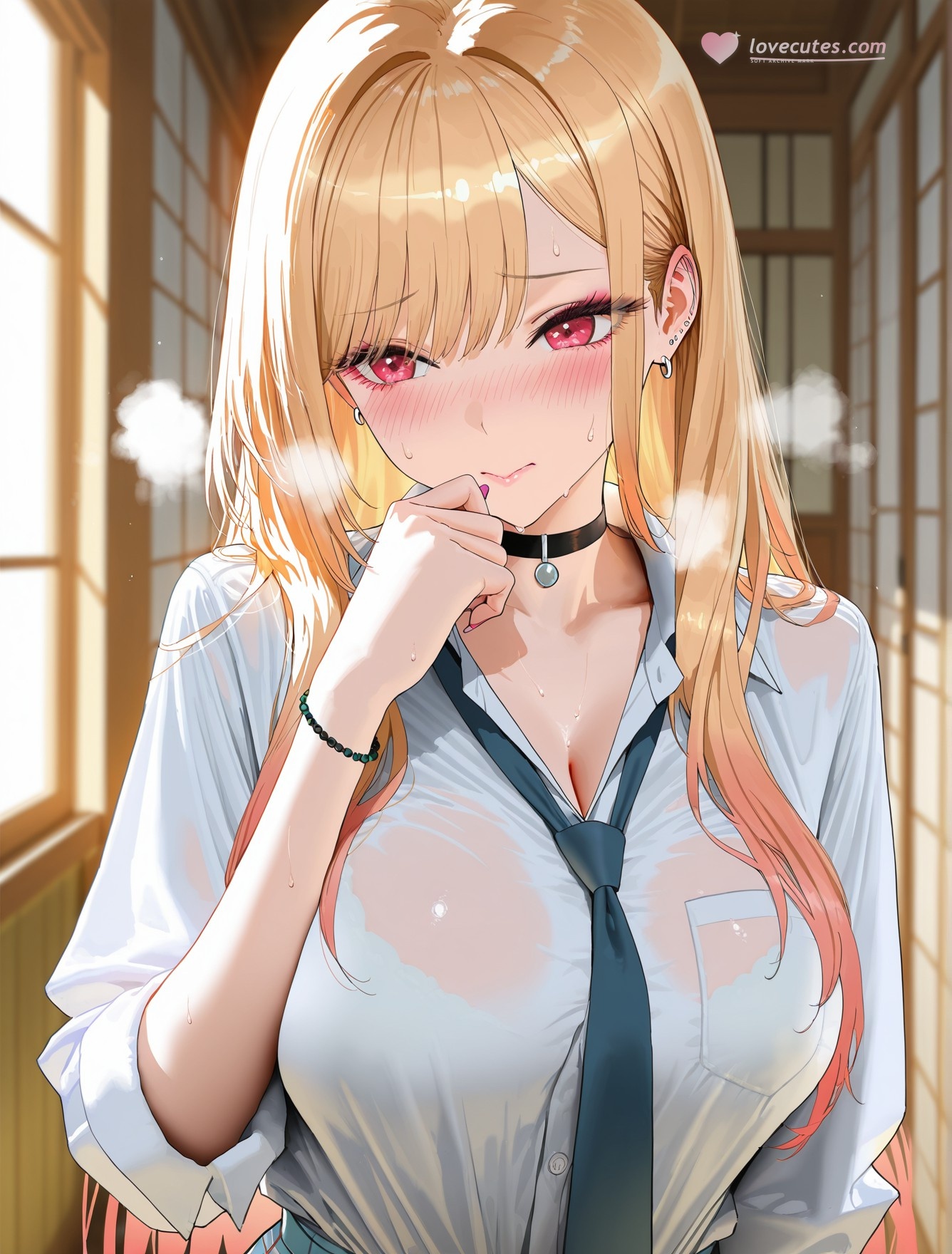 AI 생성 애니메이션 소녀 - 更衣人偶坠入爱河 기타카와 우미무 : 검은 레이스 속옷 노출 162P