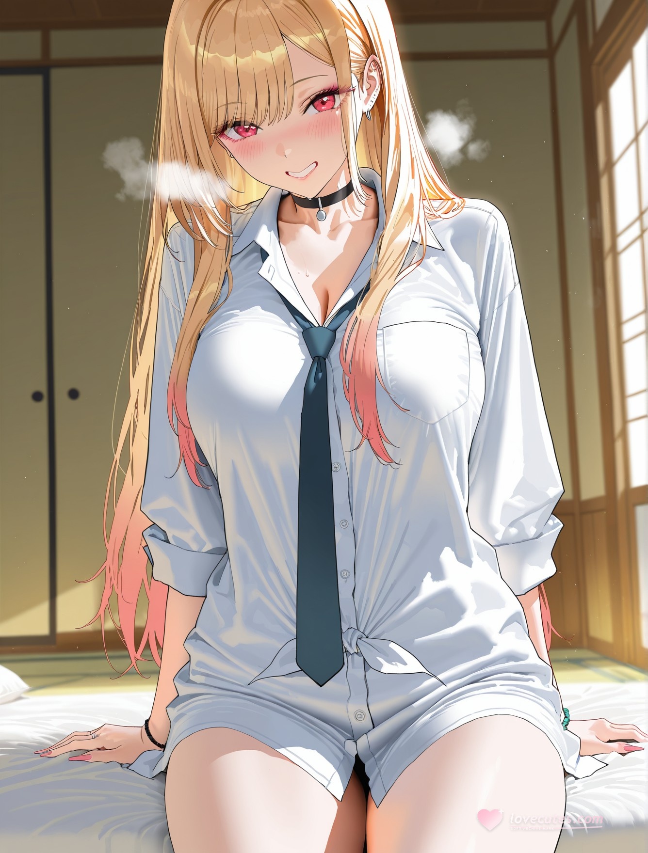 AI Generated Anime Girl - 更衣人偶坠入爱河 喜多川海梦：黑丝蕾丝内衣露穴 162P