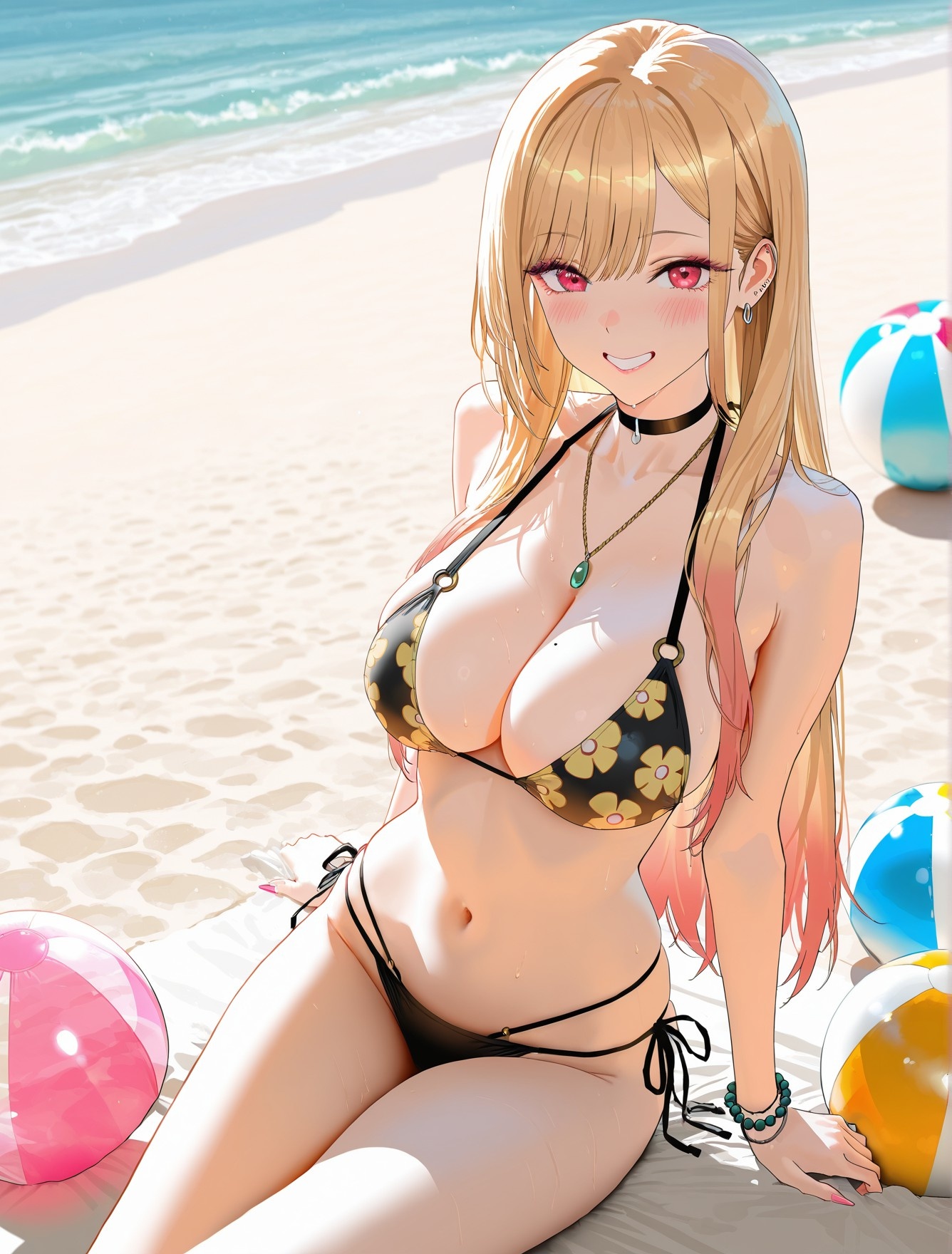 AI Generated Anime Girl - 更衣人偶坠入爱河 喜多川海梦：黑丝蕾丝内衣露穴 162P