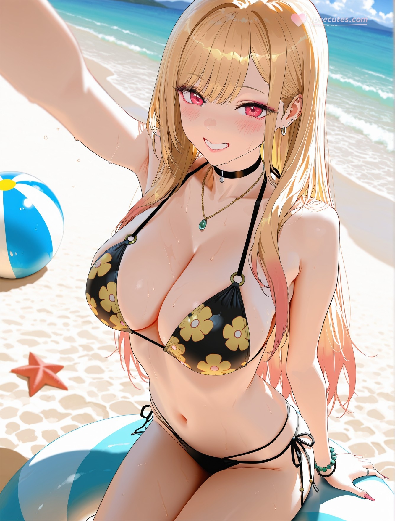 AI Generated Anime Girl - 更衣人偶坠入爱河 喜多川海梦：黑丝蕾丝内衣露穴 162P