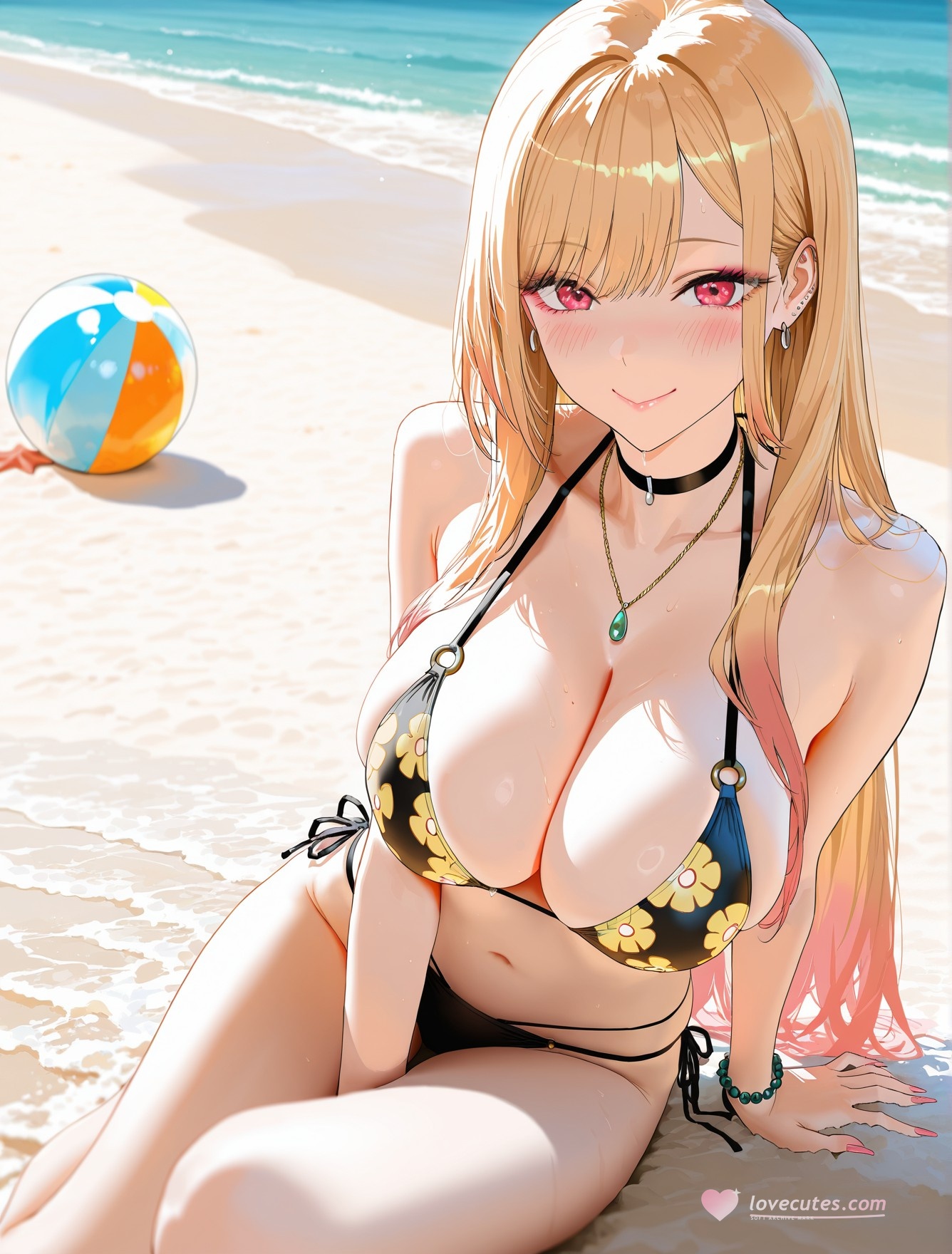 AI Generated Anime Girl - 更衣人偶坠入爱河 喜多川海梦：黑丝蕾丝内衣露穴 162P