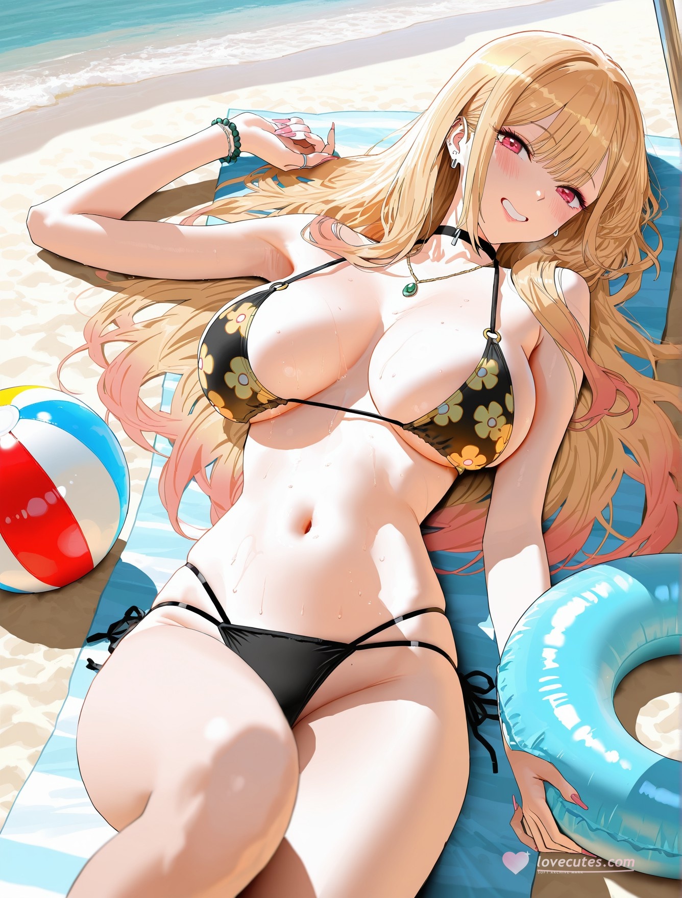 AI Generated Anime Girl - 更衣人偶坠入爱河 喜多川海梦：黑丝蕾丝内衣露穴 162P