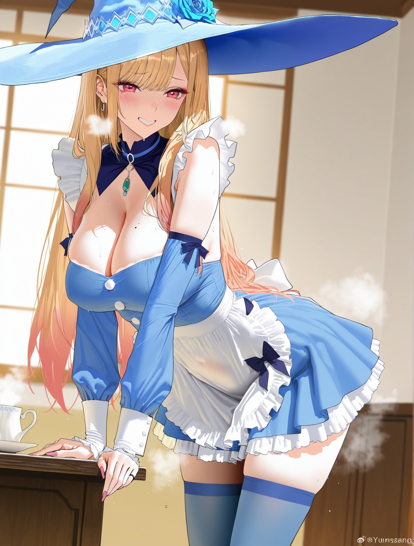 AI Generated Anime Girl - 更衣人偶坠入爱河 喜多川海梦：黑丝蕾丝内衣露穴 162P