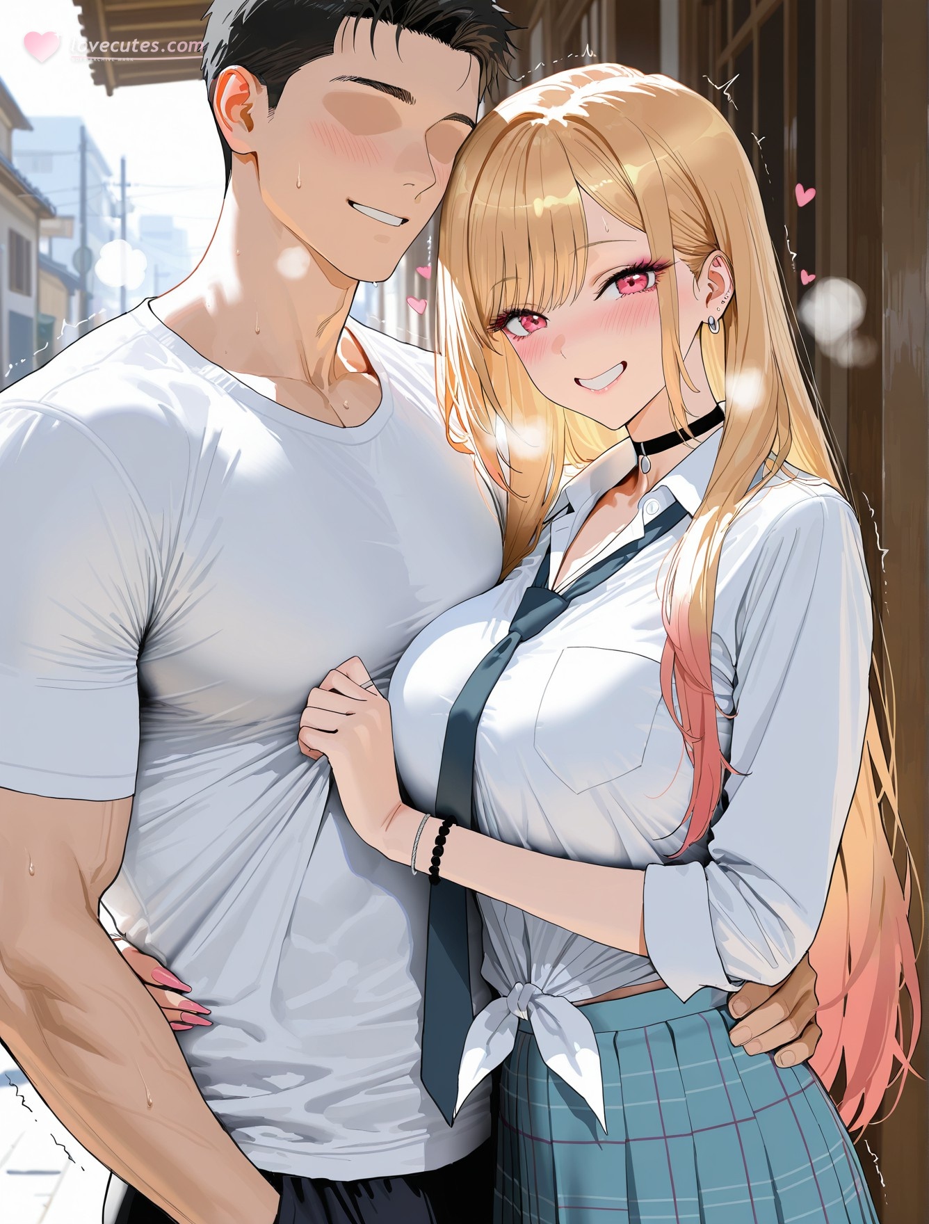 AI Generated Anime Girl - 更衣人偶坠入爱河 喜多川海梦：黑丝蕾丝内衣露穴 162P