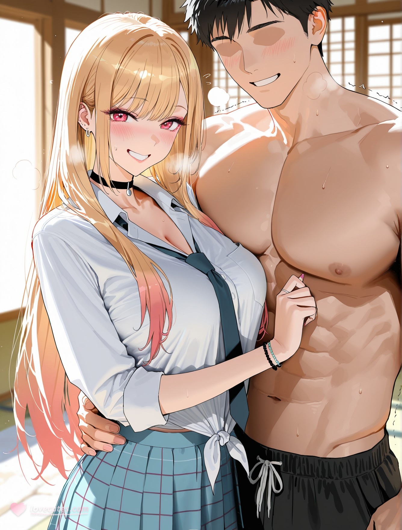 AI Generated Anime Girl - 更衣人偶坠入爱河 喜多川海梦：黑丝蕾丝内衣露穴 162P
