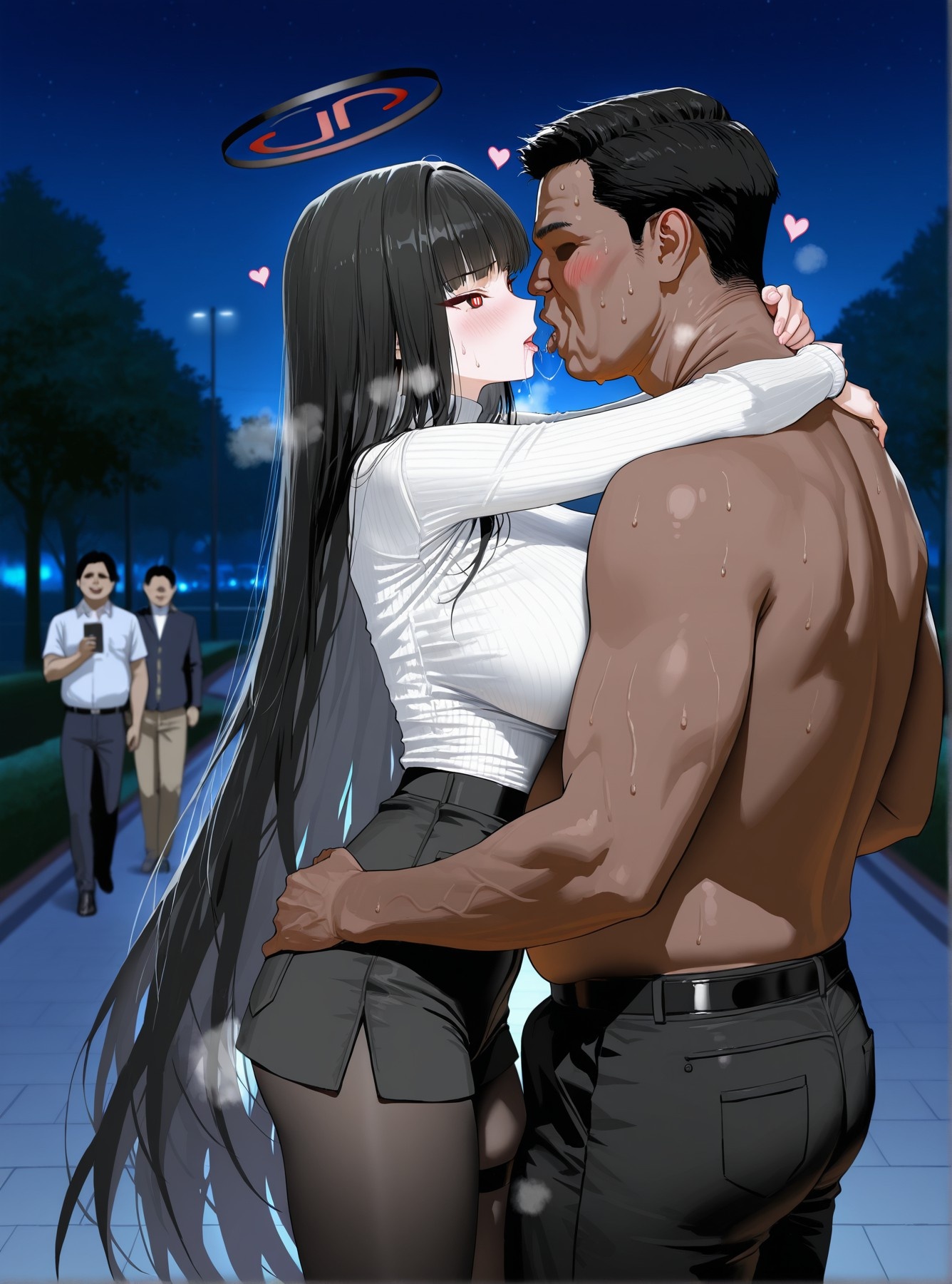 AI生成的動漫女孩 - 碧藍檔案 月月Rio 2：黑絲緊身衣露穴 142P