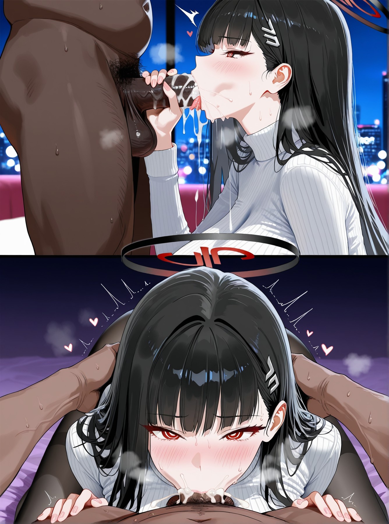 AI Generated Anime Girl - 碧蓝档案 Rio Tsukatsuki 2：黑丝紧身衣露穴 142P