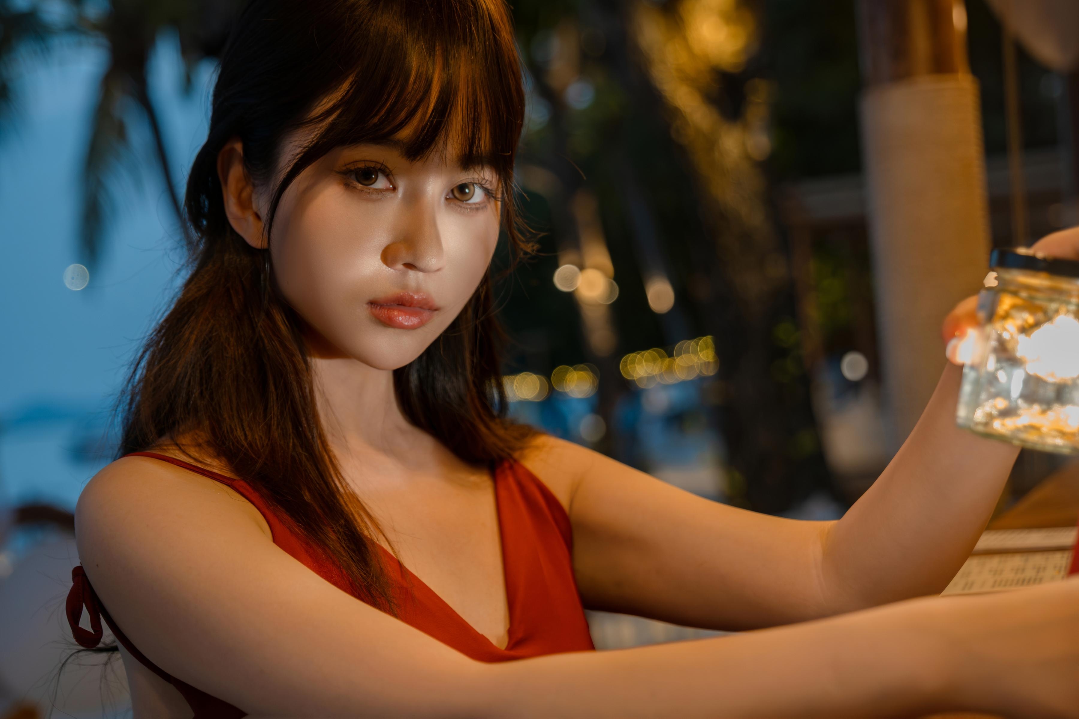 [私房] 年年Nnian - 言遇：赤いドレスのプールリゾート風露点私房 80P