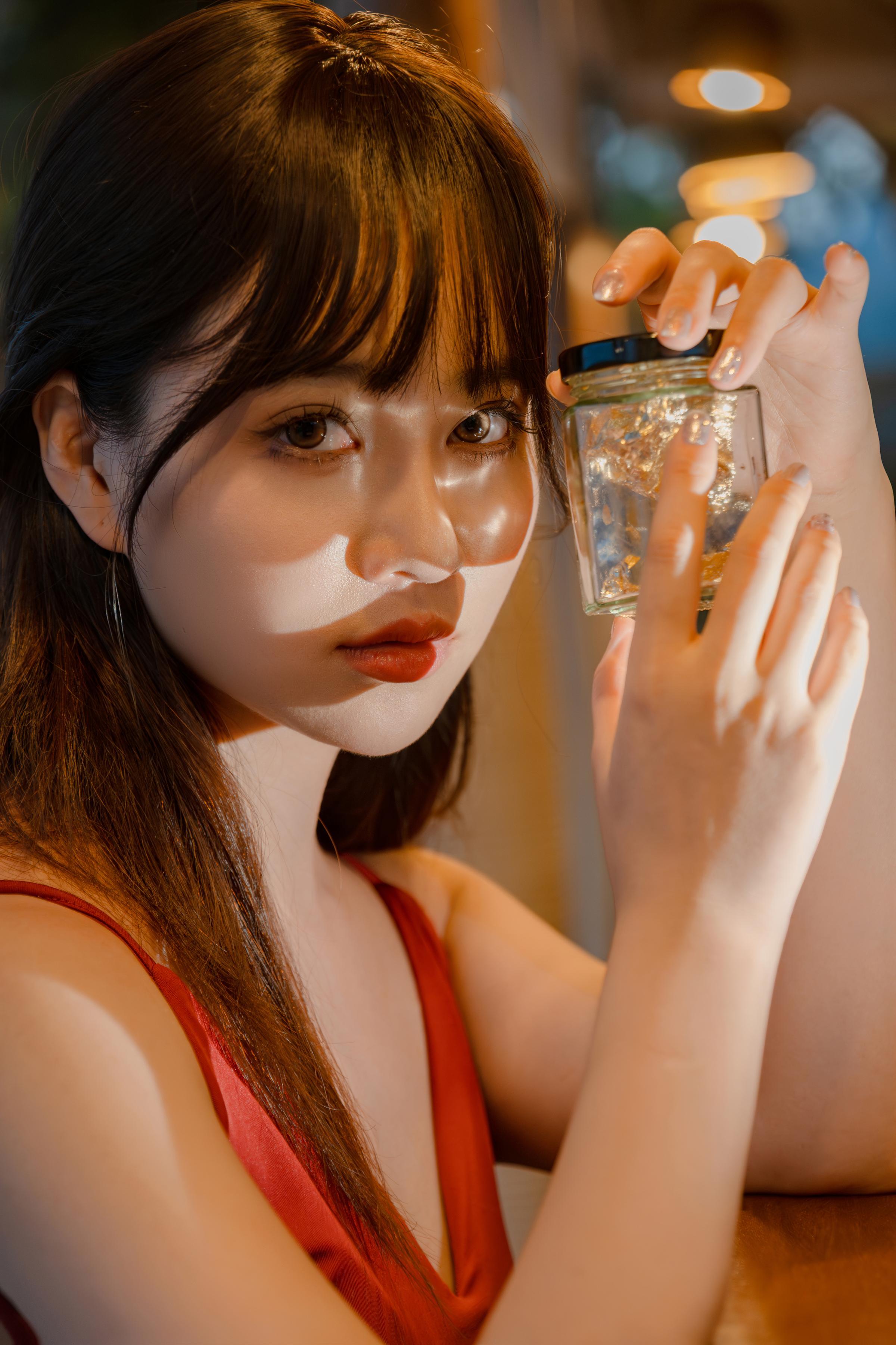 [私房] 年年Nnian - 言遇：赤いドレスのプールリゾート風露点私房 80P