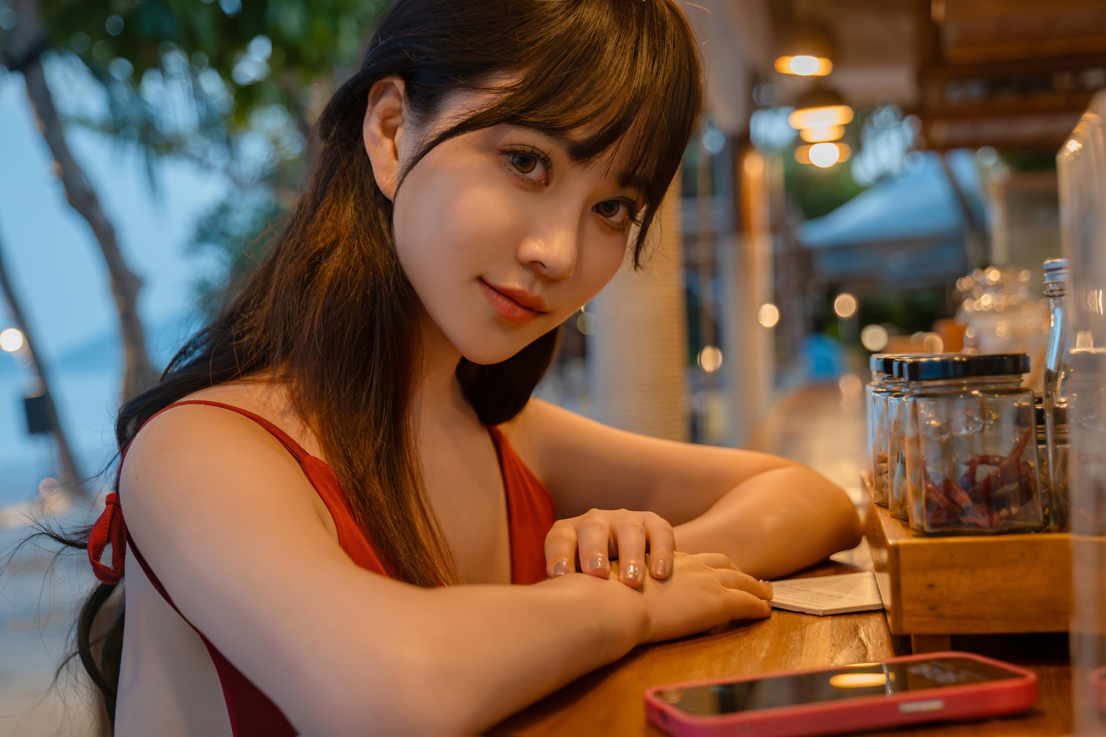 [私房] 年年Nnian - 言遇：赤いドレスのプールリゾート風露点私房 80P