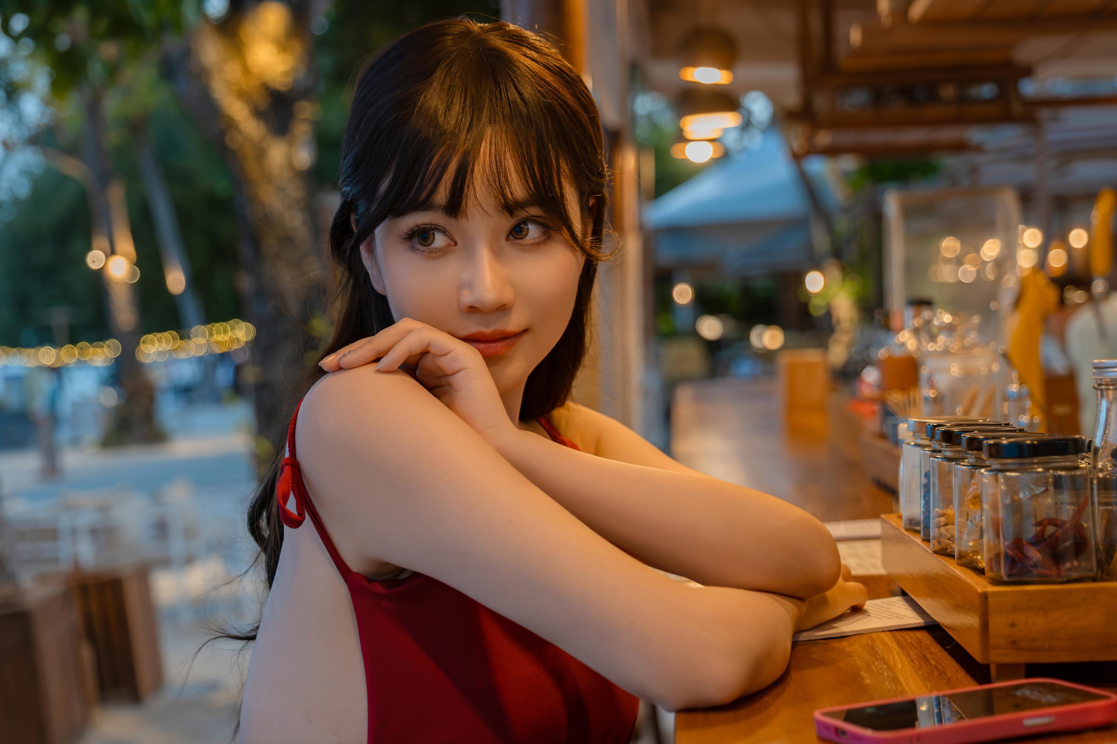 [私房] 年年Nnian - 言遇：赤いドレスのプールリゾート風露点私房 80P