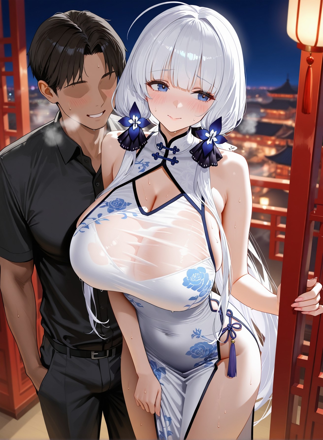 AI生成動漫女孩 - 碧藍航線 光輝 Vol.2：黑絲蕾絲內衣露穴 136P