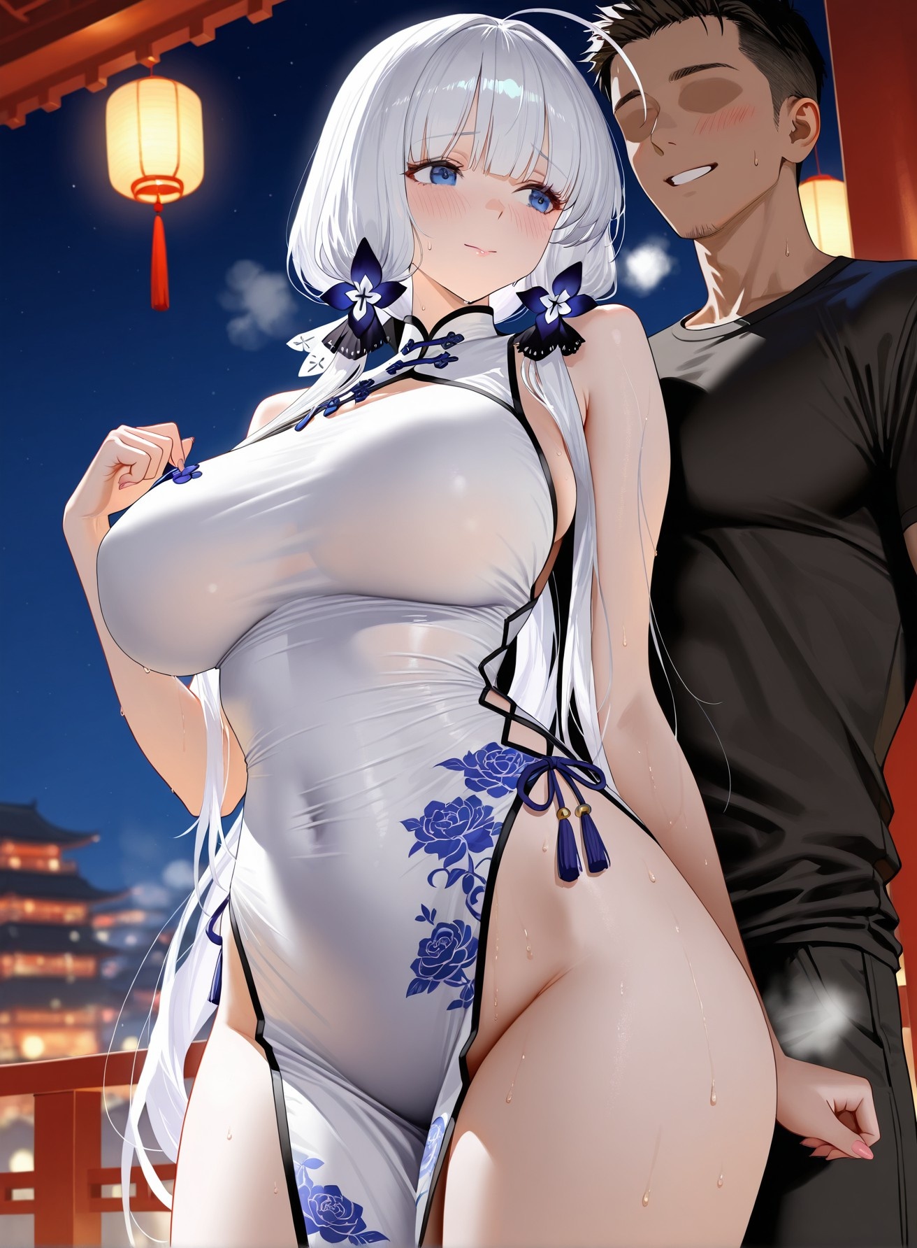 AI生成動漫女孩 - 碧藍航線 光輝 Vol.2：黑絲蕾絲內衣露穴 136P
