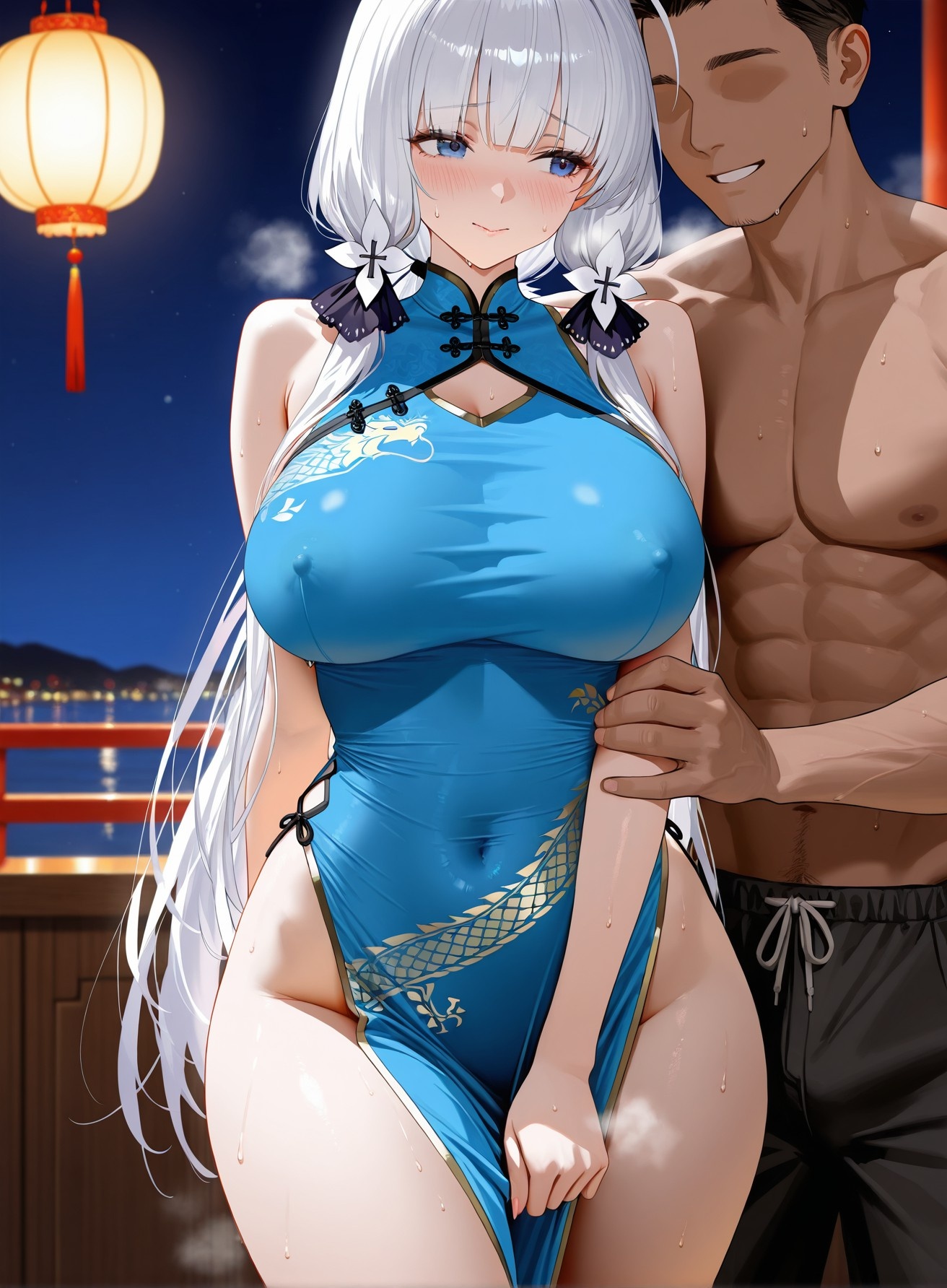 AI生成動漫女孩 - 碧藍航線 光輝 Vol.2：黑絲蕾絲內衣露穴 136P