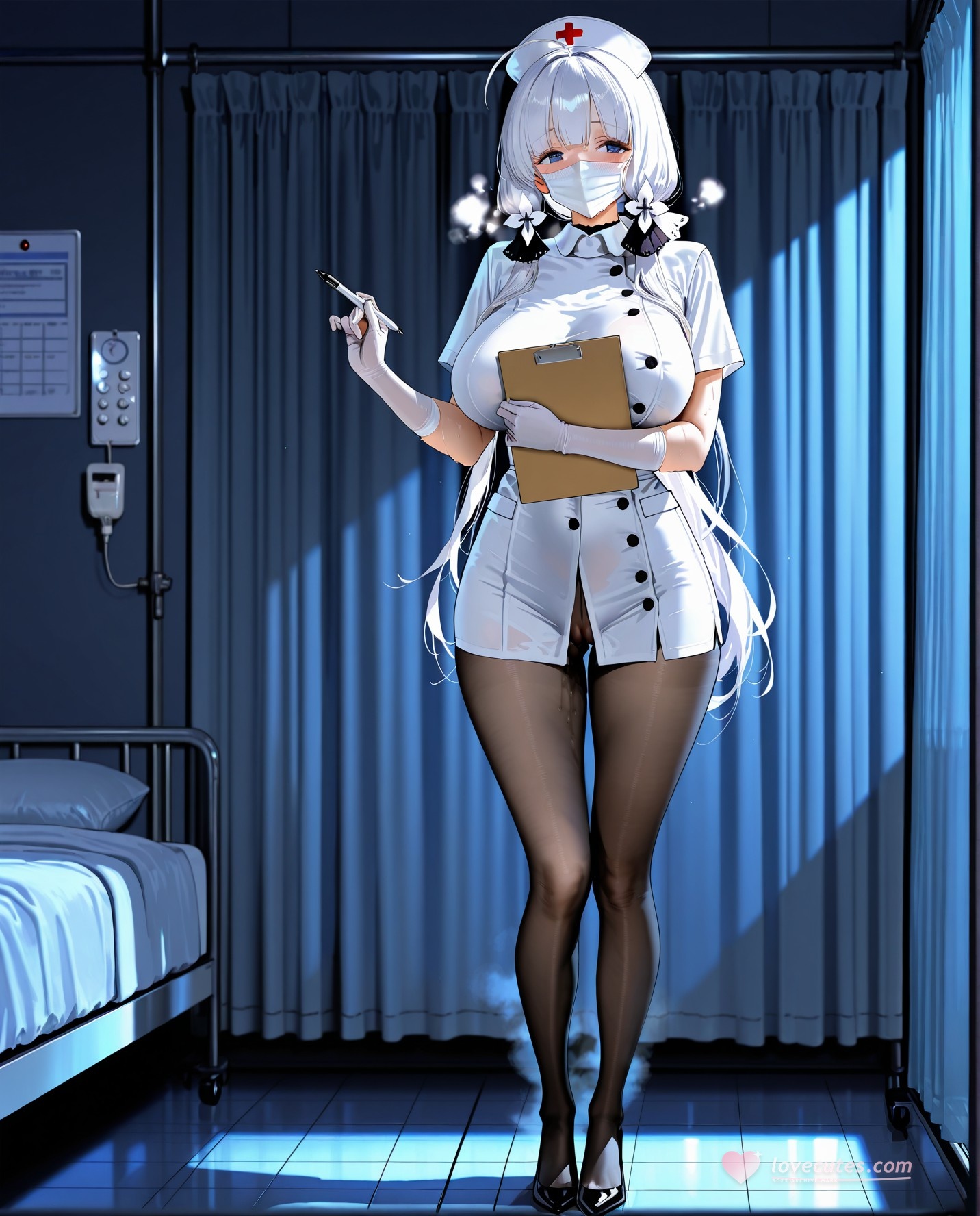 AI Generated Anime Girl - 碧蓝航线 光辉：护士装泳装床拍露穴 211P