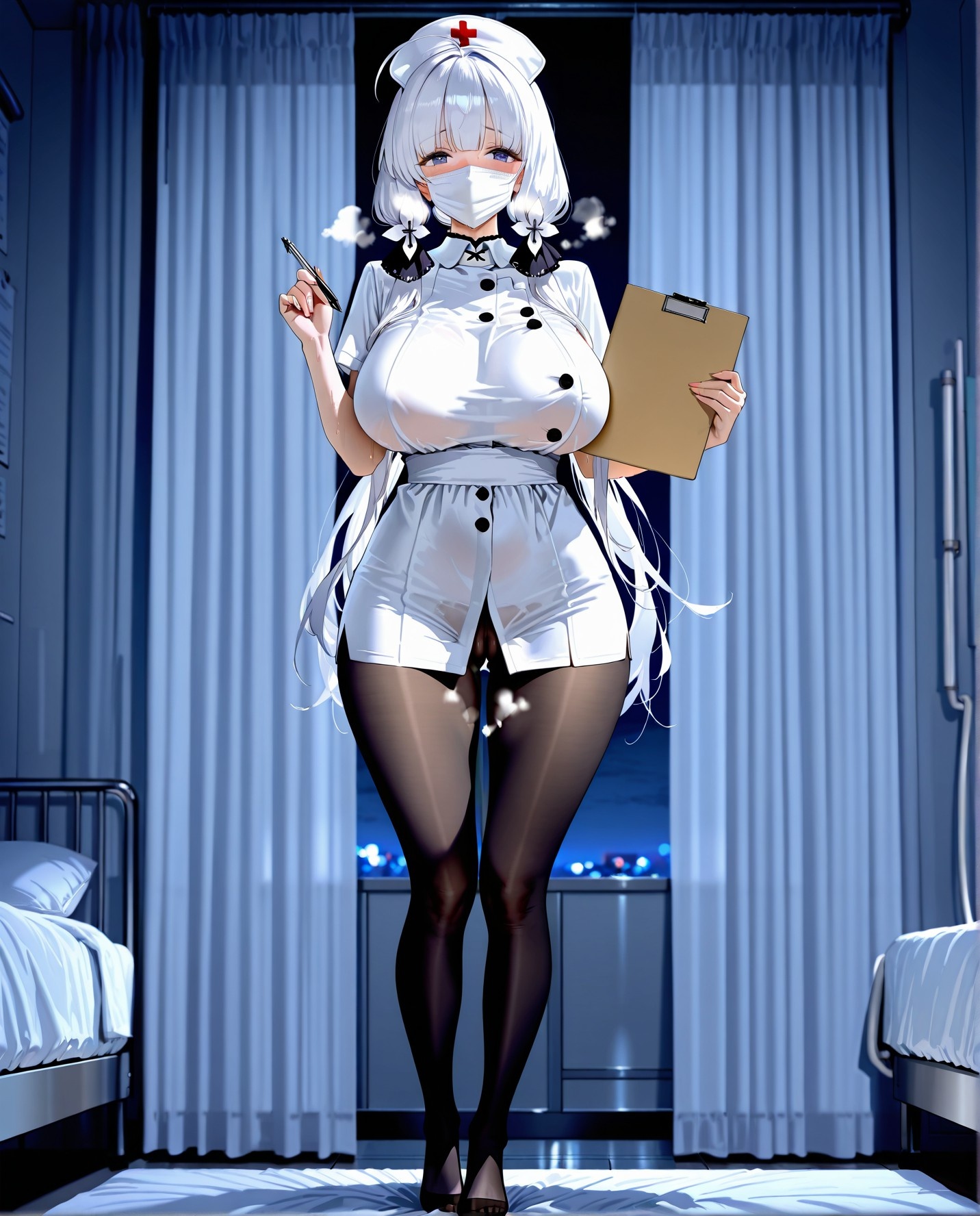 AI Generated Anime Girl - 碧蓝航线 光辉：护士装泳装床拍露穴 211P