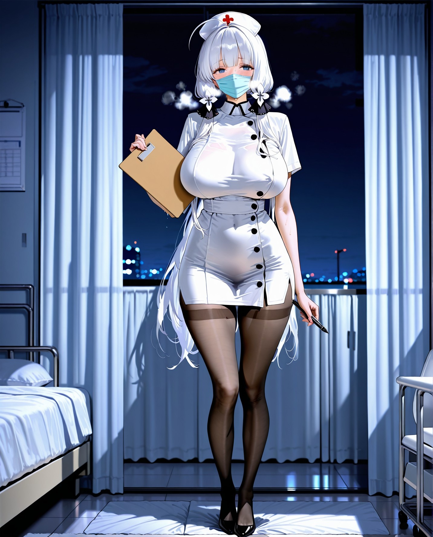 AI Generated Anime Girl - 碧蓝航线 光辉：护士装泳装床拍露穴 211P