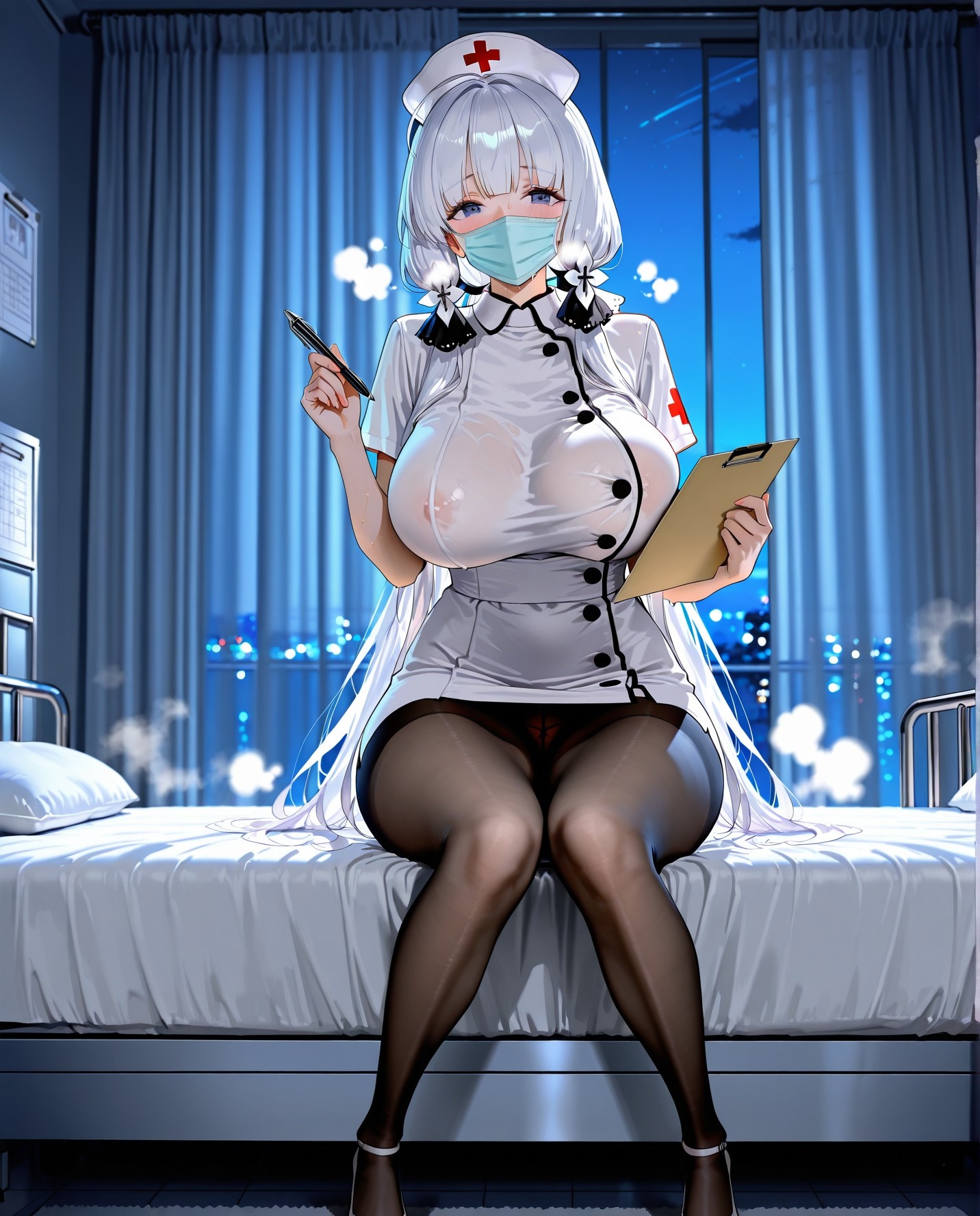 AI Generated Anime Girl - 碧蓝航线 光辉：护士装泳装床拍露穴 211P
