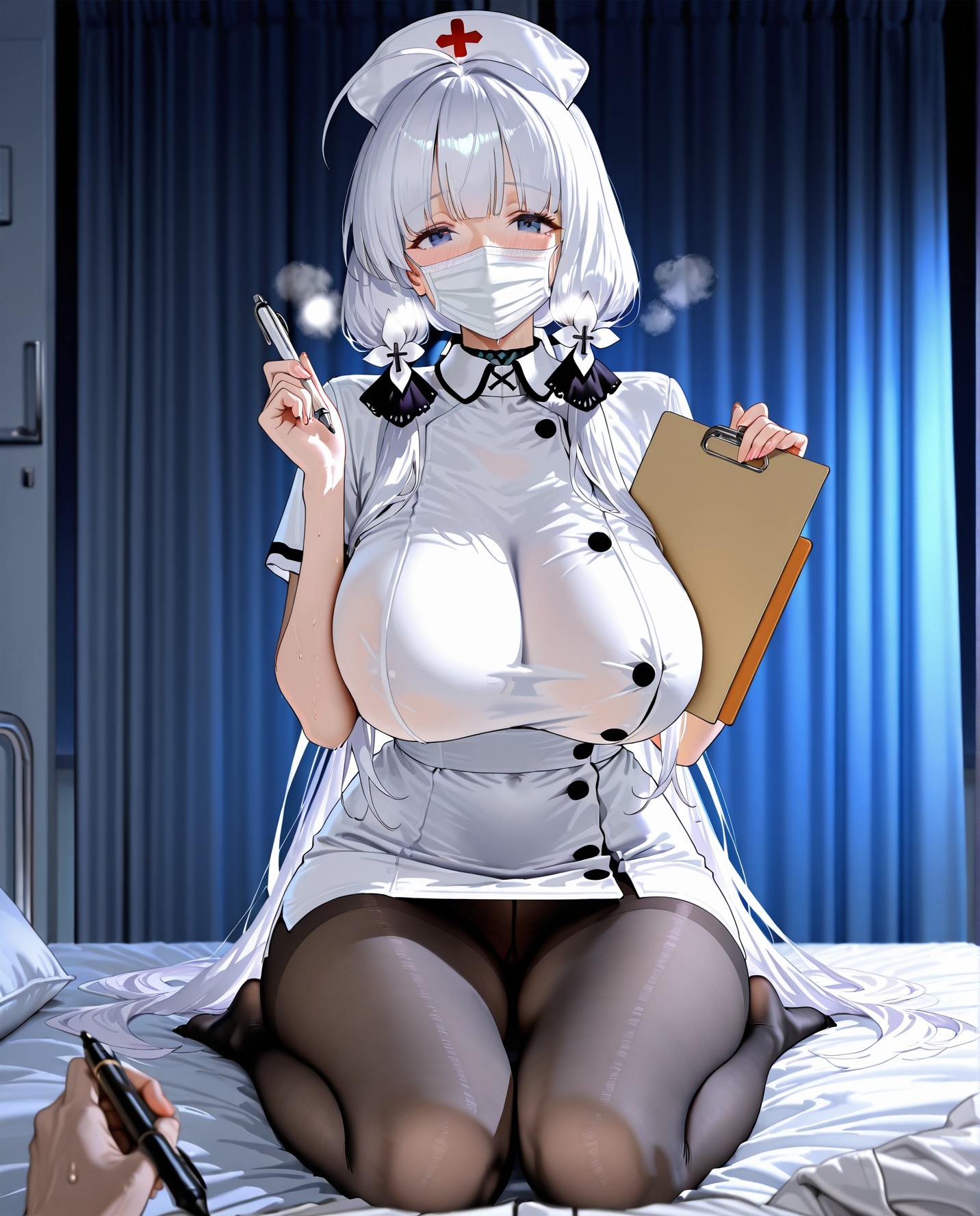 AI Generated Anime Girl - 碧蓝航线 光辉：护士装泳装床拍露穴 211P