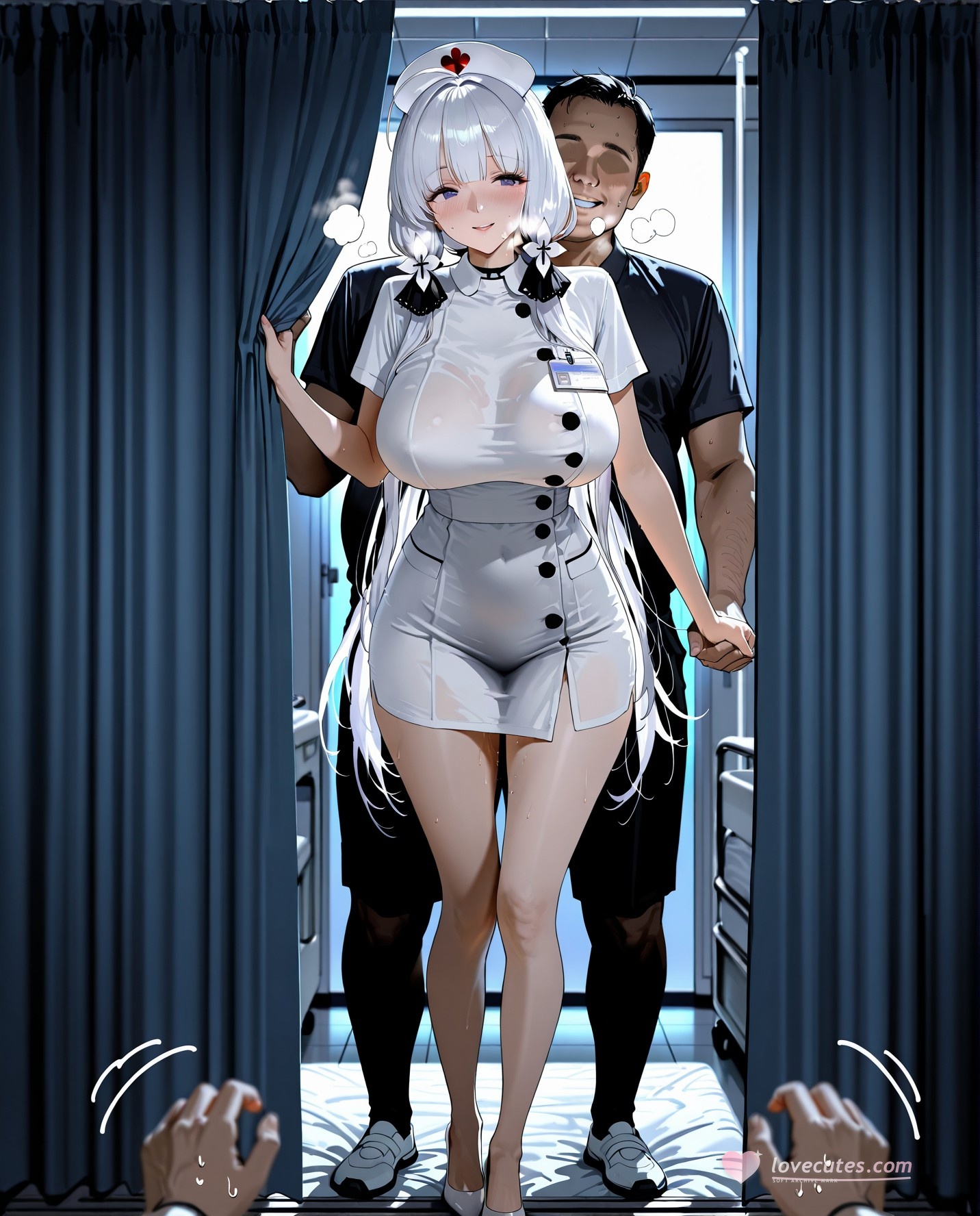 AI Generated Anime Girl - 碧蓝航线 光辉：护士装泳装床拍露穴 211P