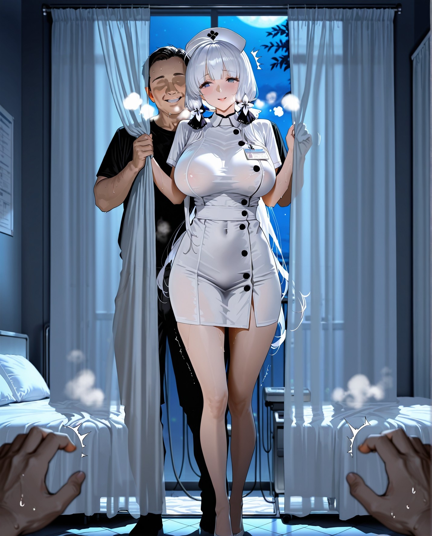 AI Generated Anime Girl - 碧蓝航线 光辉：护士装泳装床拍露穴 211P