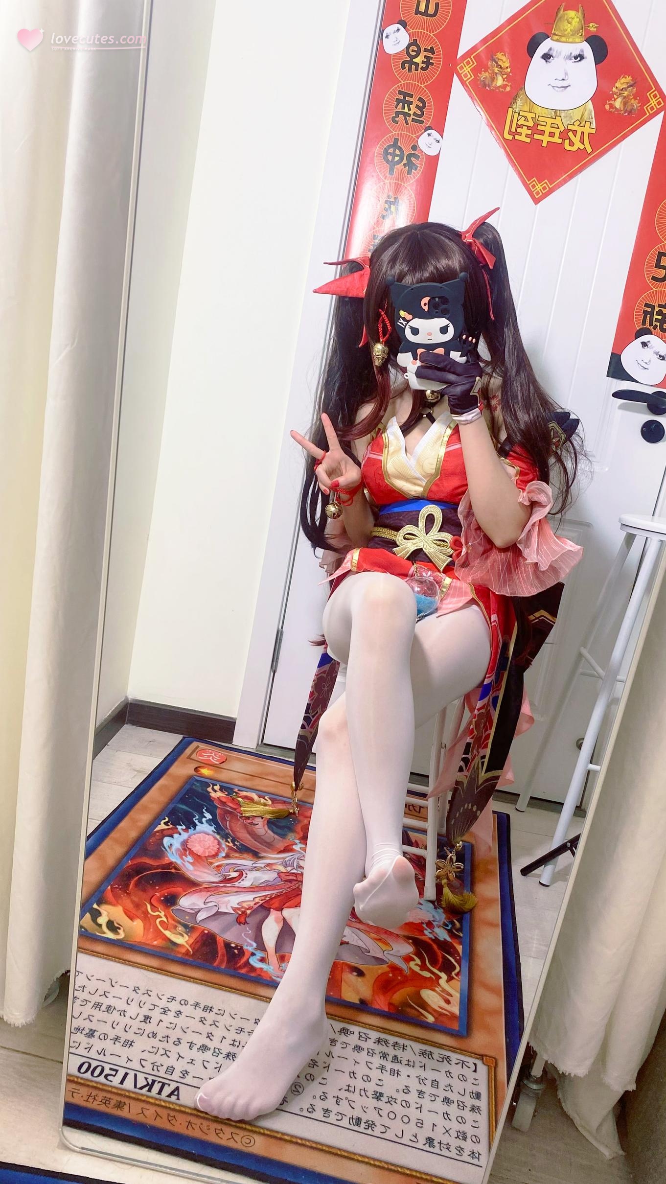 [คอสเพลย์] 白栎Shirly - 崩坏星穹铁道 花火: ขาเรียวสวยในถุงน่องดำขาว 53P3V