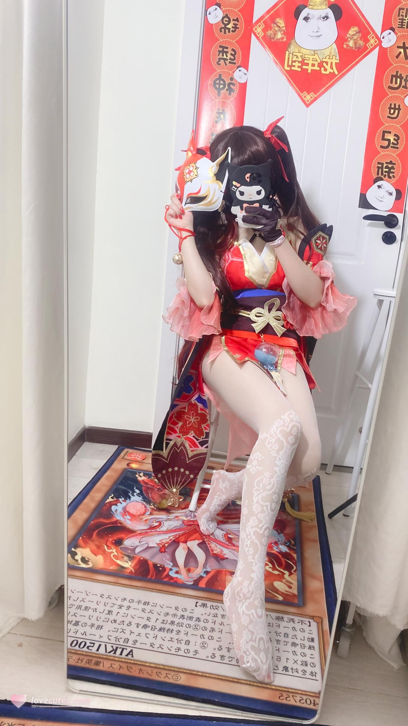 [คอสเพลย์] 白栎Shirly - 崩坏星穹铁道 花火: ขาเรียวสวยในถุงน่องดำขาว 53P3V