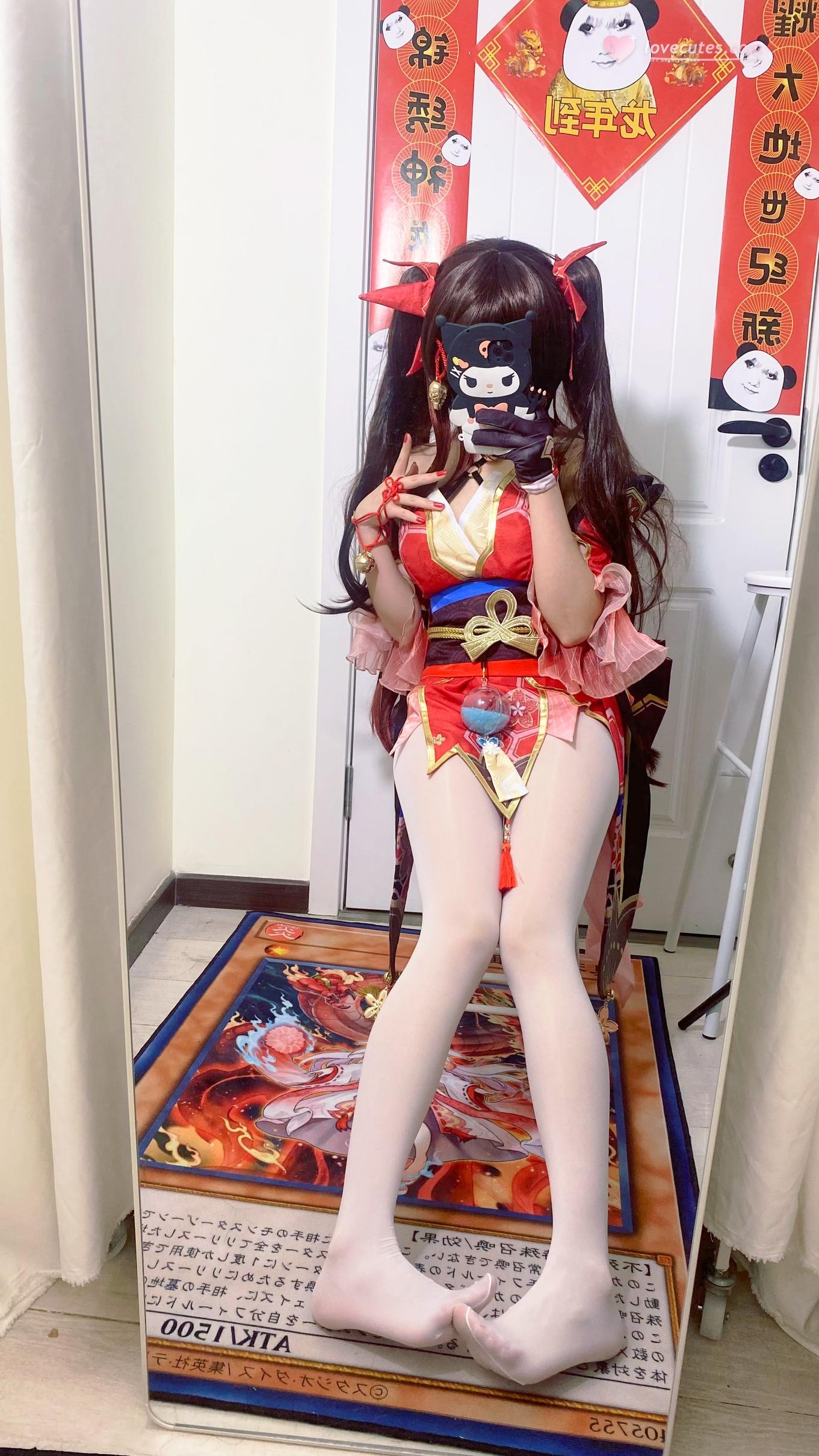 [costume扮演] 白栎Shirly - 崩壞星穹鐵道 花火：黑白絲襪美腿足控還原 53P3V