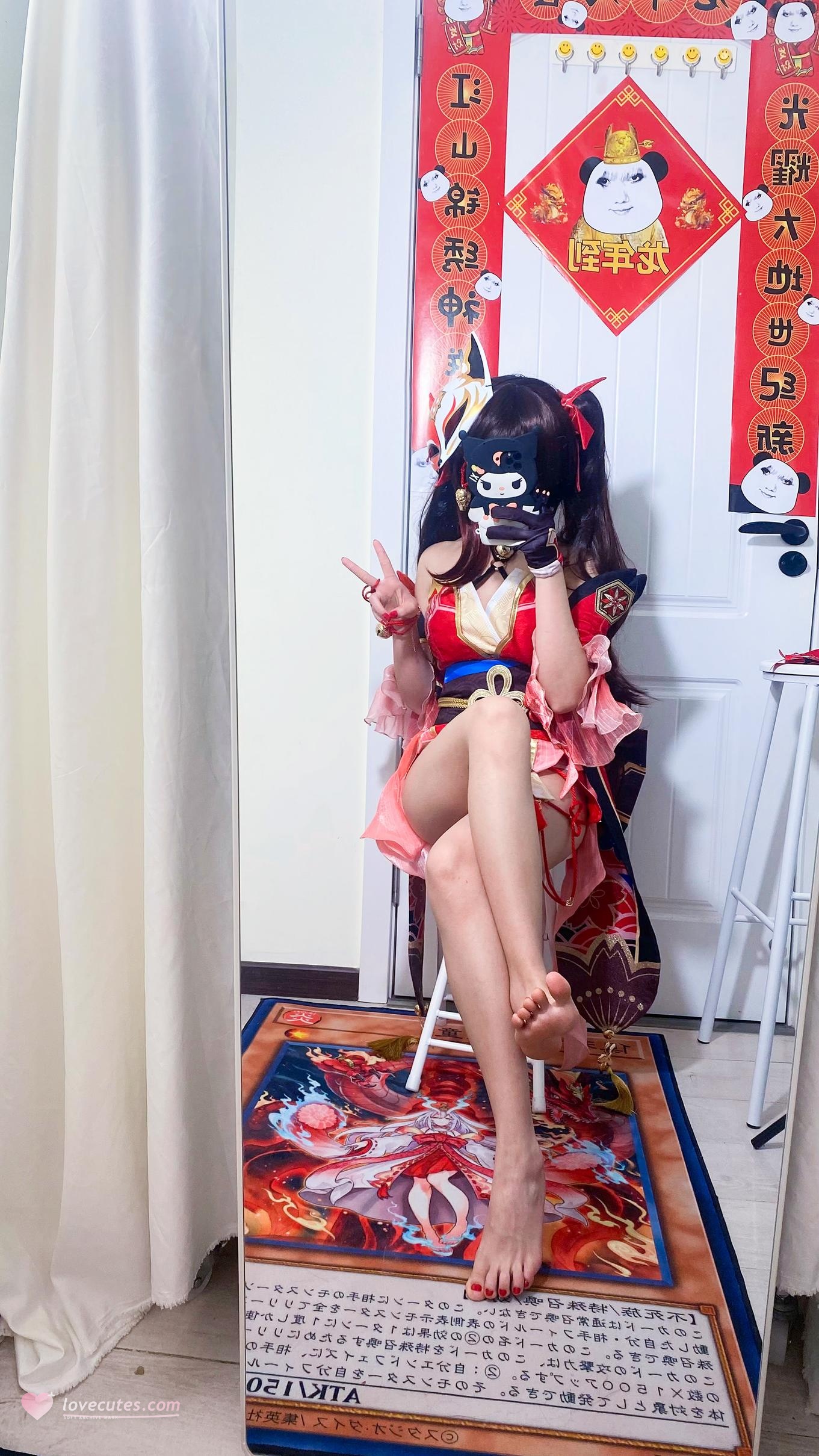 [costume扮演] 白栎Shirly - 崩壞星穹鐵道 花火：黑白絲襪美腿足控還原 53P3V