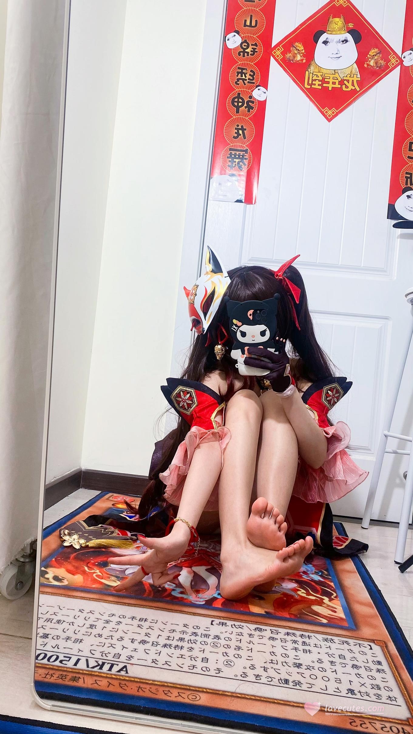 [costume扮演] 白栎Shirly - 崩壞星穹鐵道 花火：黑白絲襪美腿足控還原 53P3V