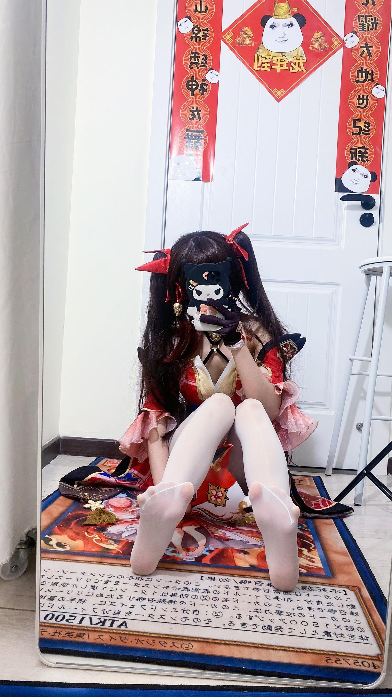 [cosplay] 白栎Shirly - 崩坏星穹铁道 花火：黑白丝袜美腿足控还原 53P3V