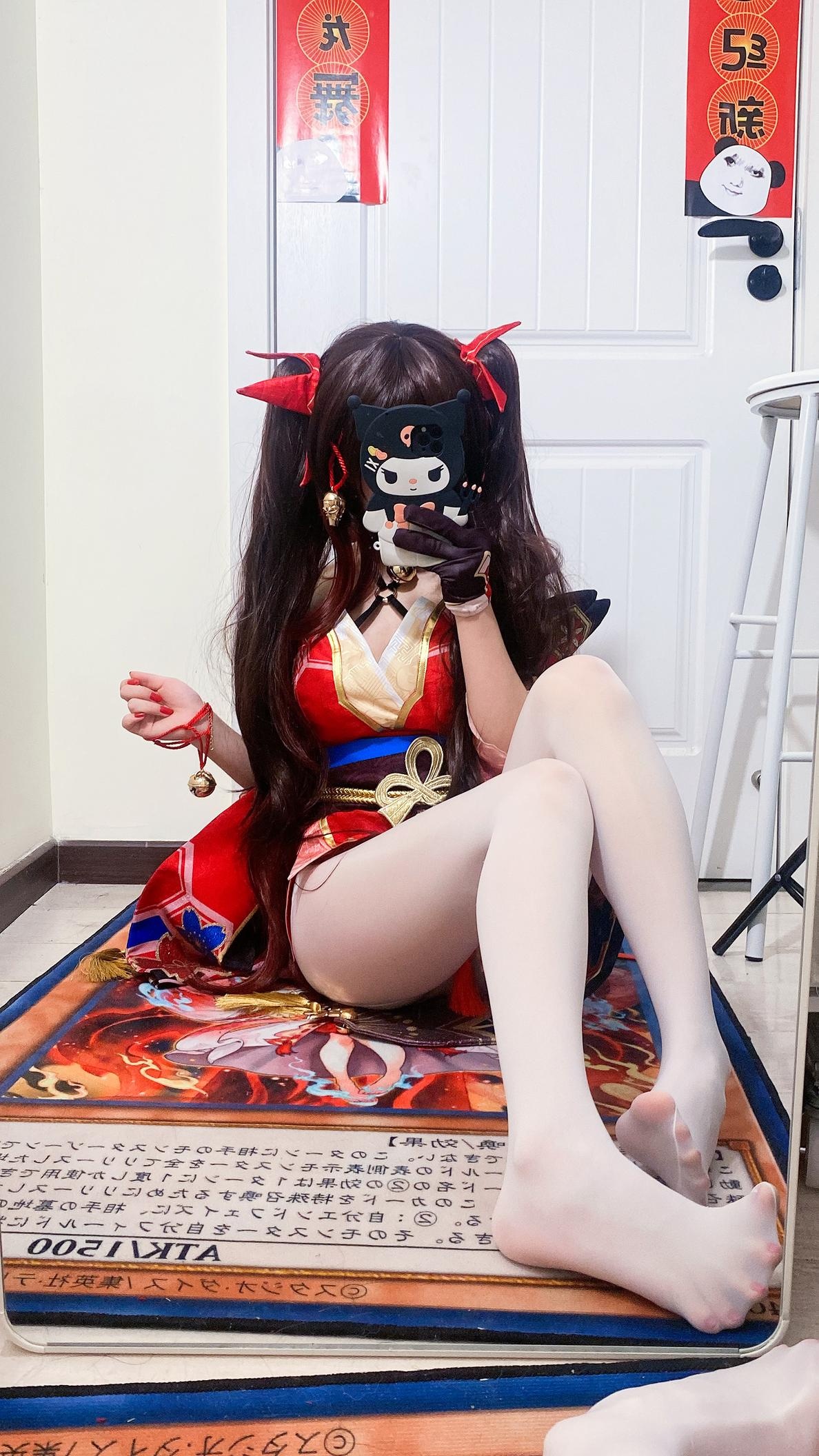[cosplay] 白栎Shirly - 崩坏星穹铁道 花火：黑白丝袜美腿足控还原 53P3V